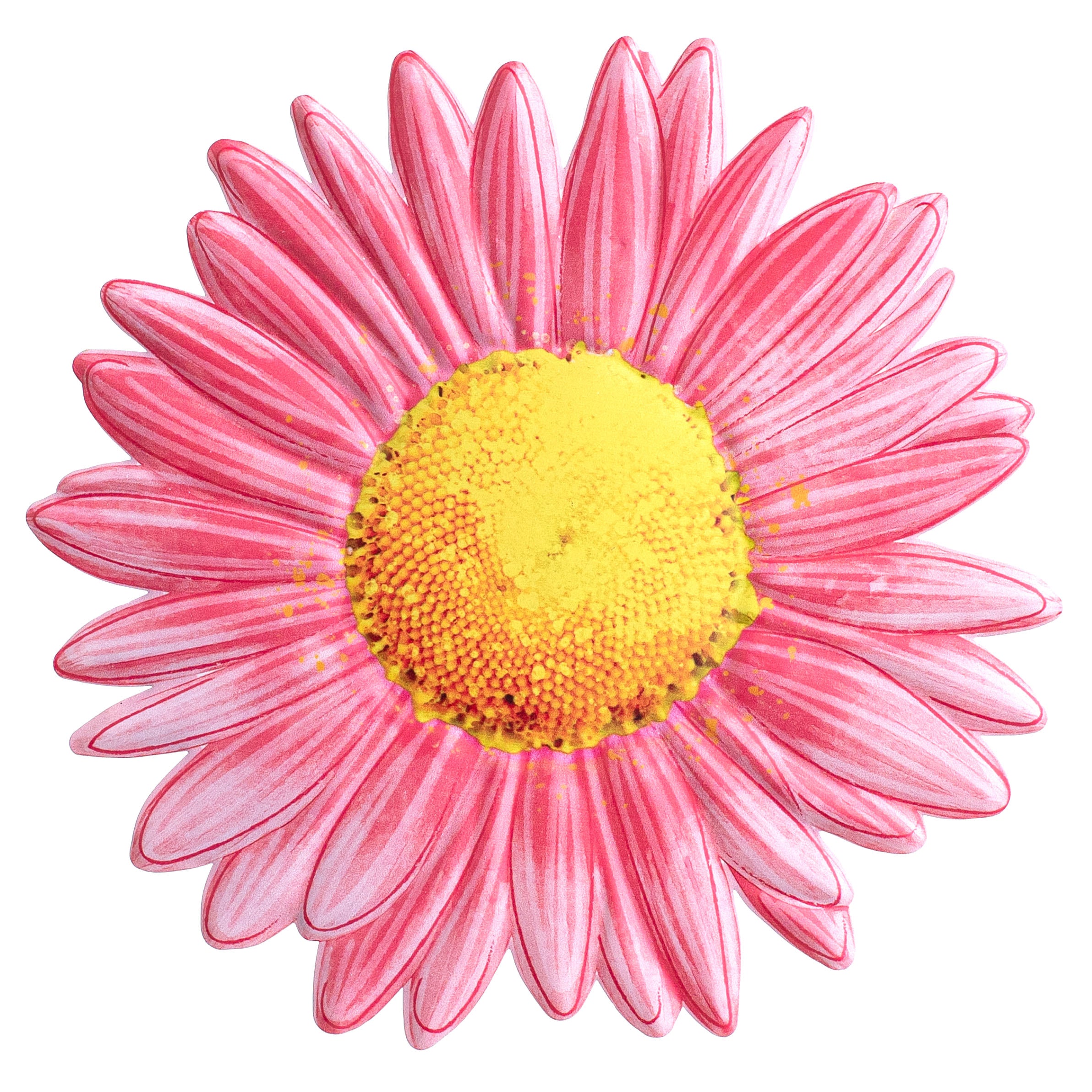 12" Metal Embossed Hanger: Pink Daisy Item Number: MD066015