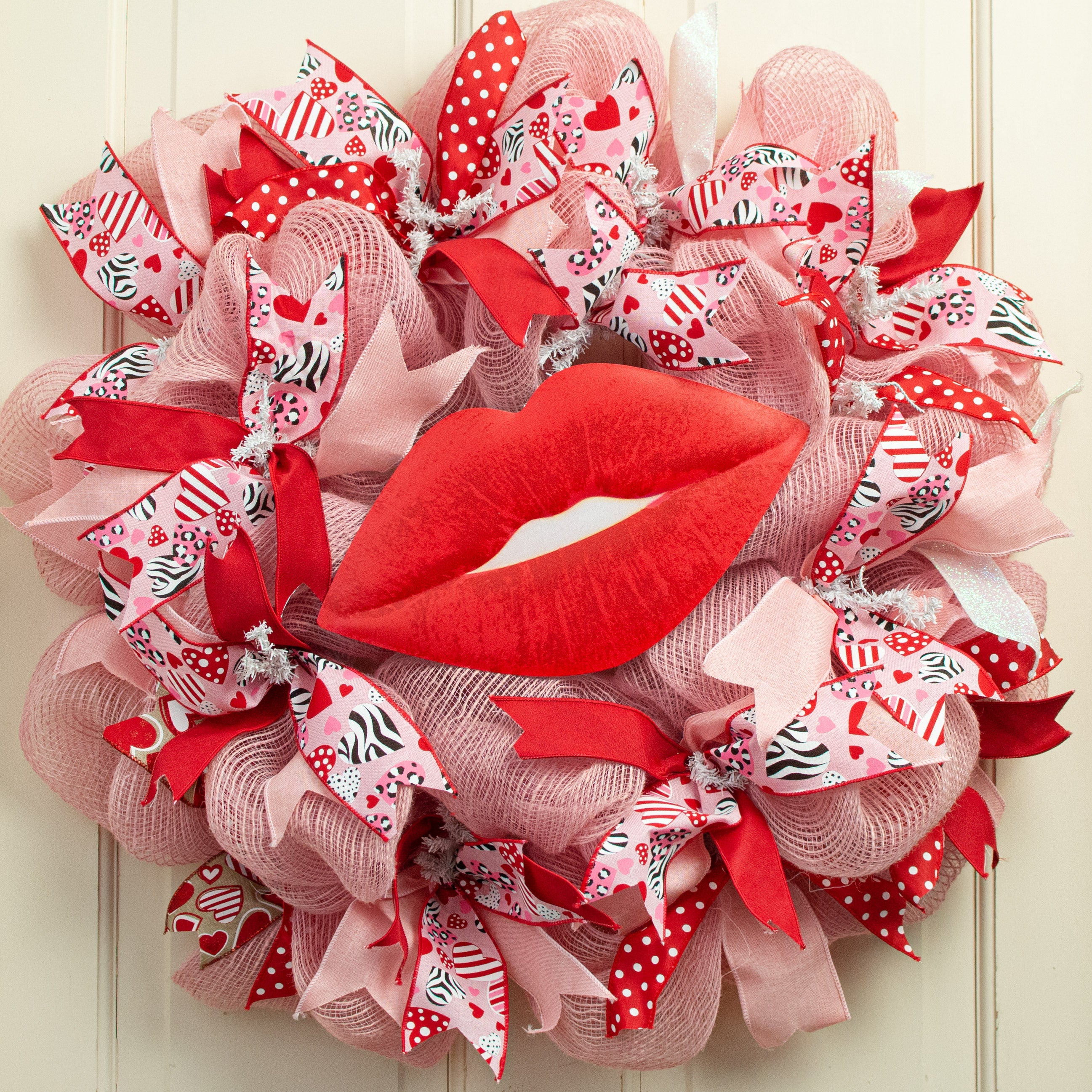 12" Metal Embossed Hanger: Red Lips Lifestyle Photo