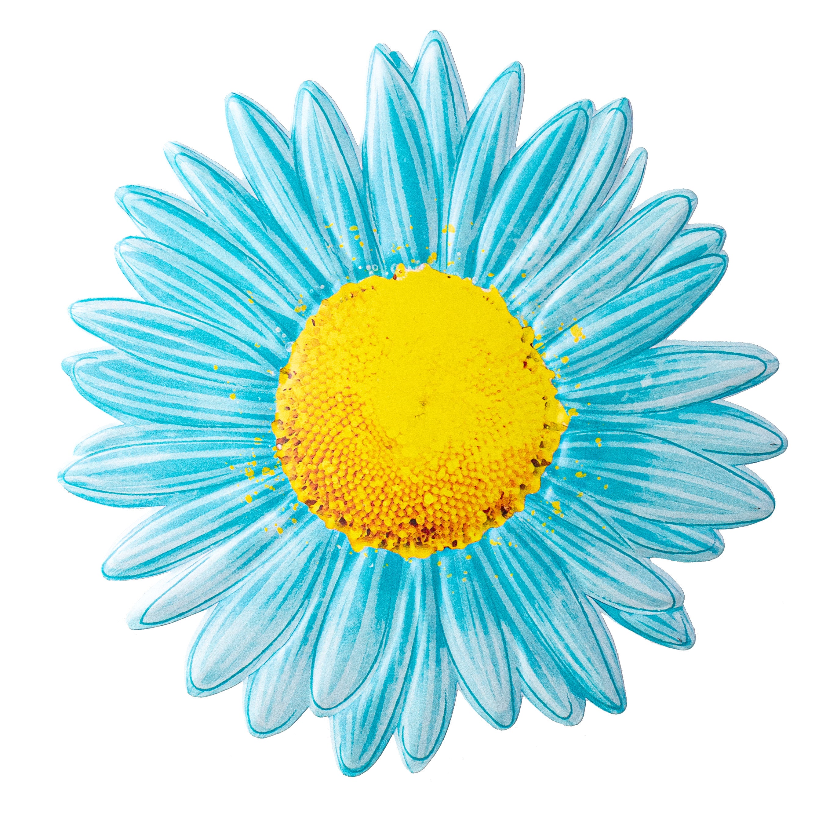 12" Metal Embossed Hanger: Robin's Egg Blue Daisy Item Number: MD066033
