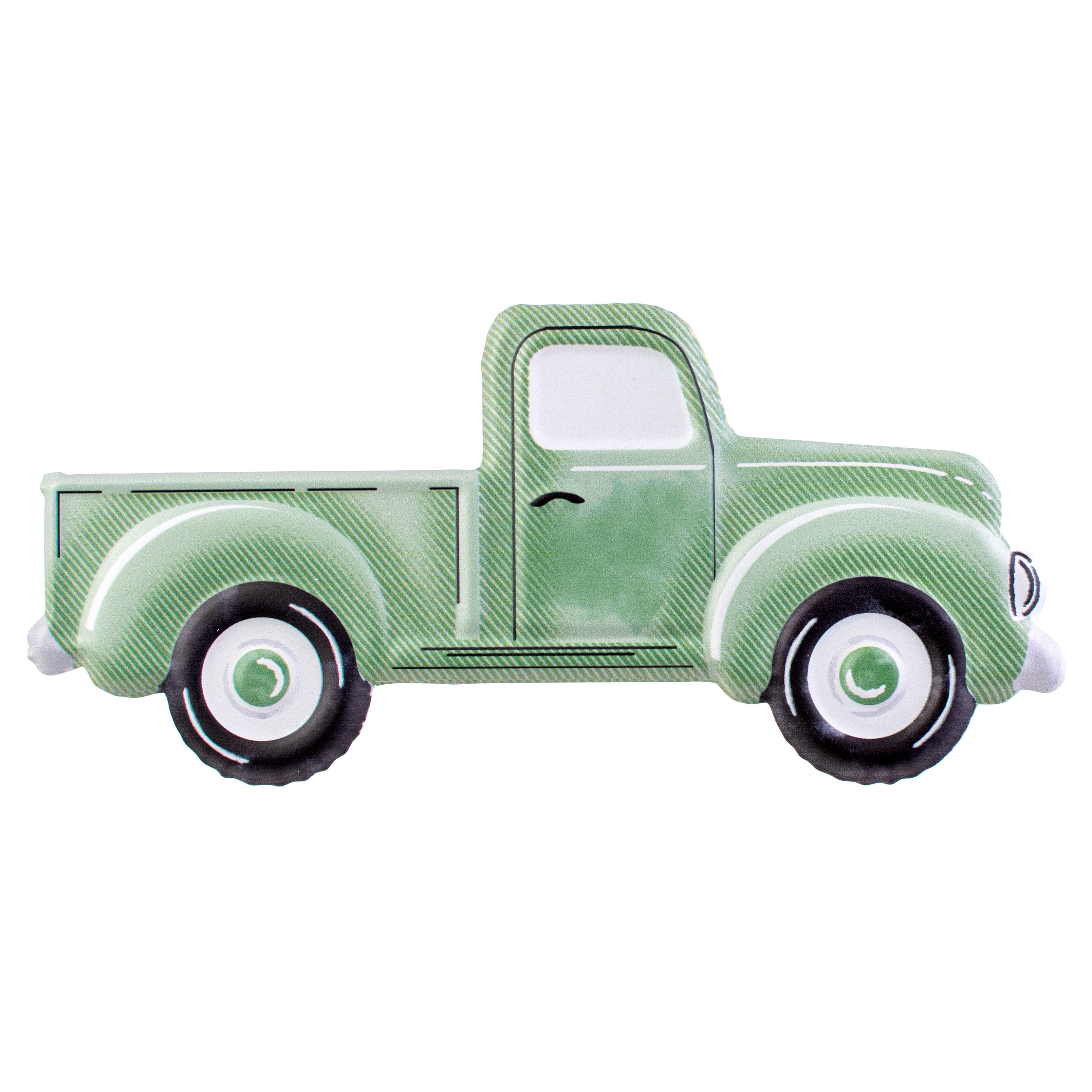 12" Metal Embossed Hanger: Sage Truck Item Number: MD060232