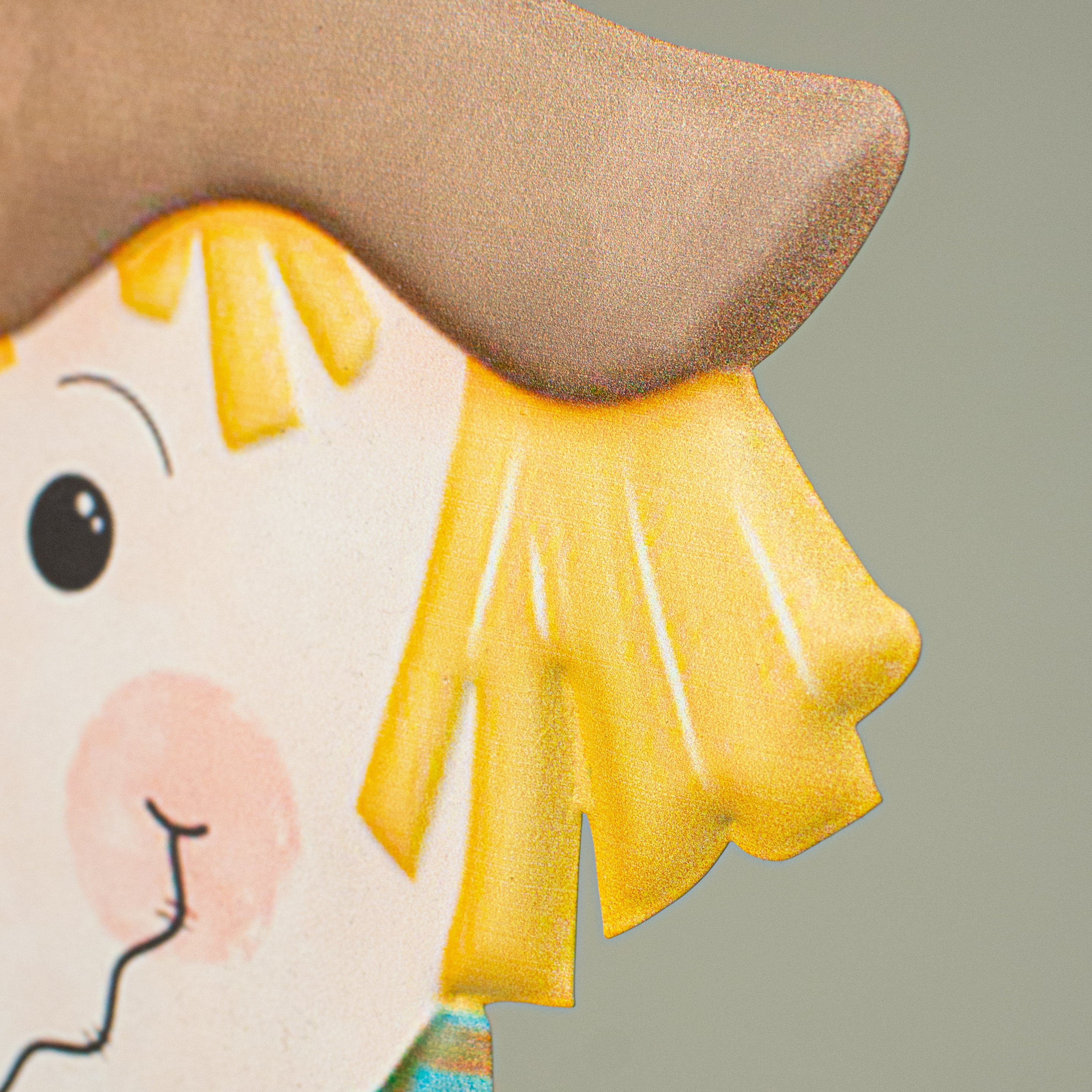12" Metal Embossed Hanger: Scarecrow detail photo 3