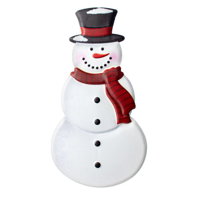 12" Metal Embossed Hanger: Snowman Item Number: MD0604