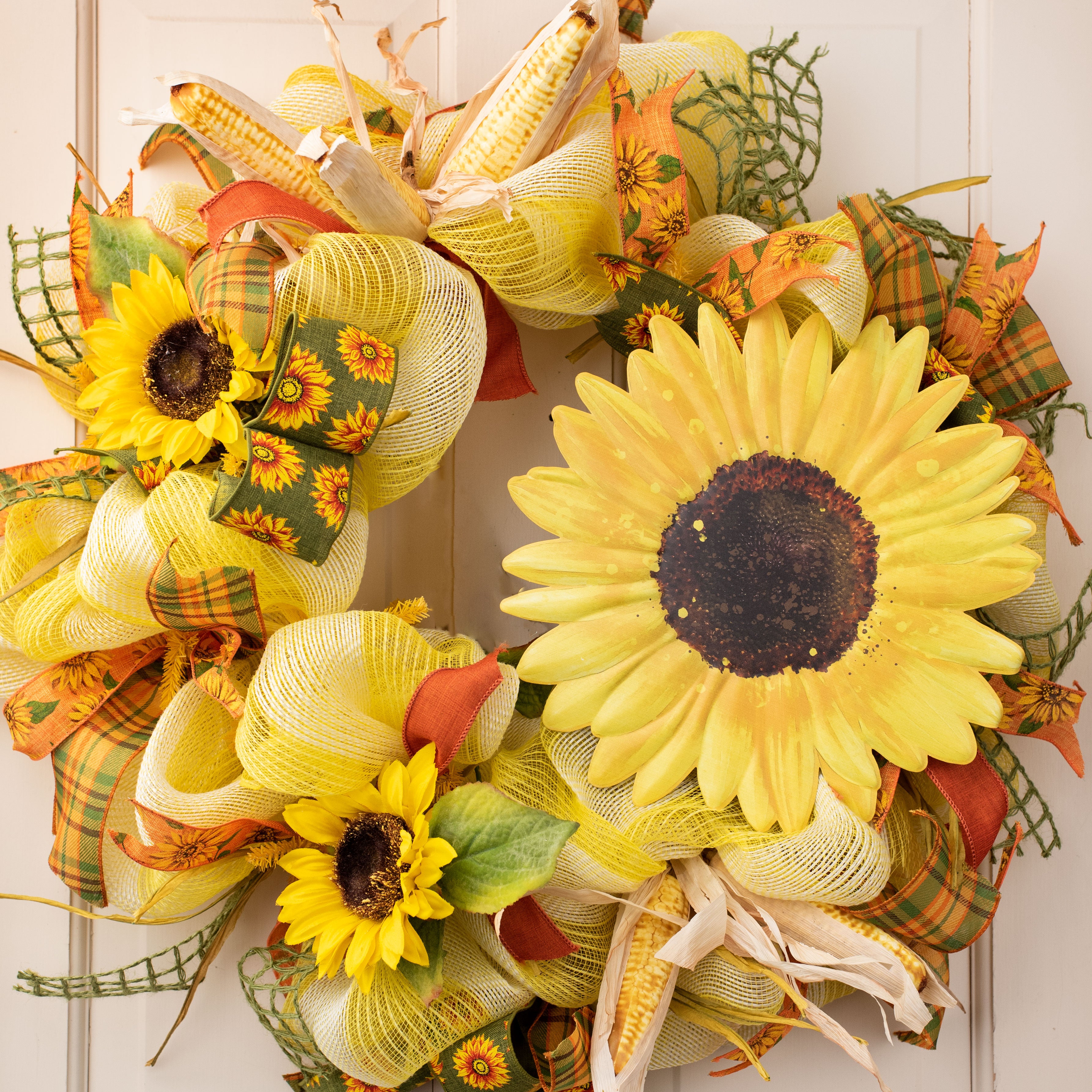 12" Metal Embossed Hanger: Sunflower Lifestyle Photo