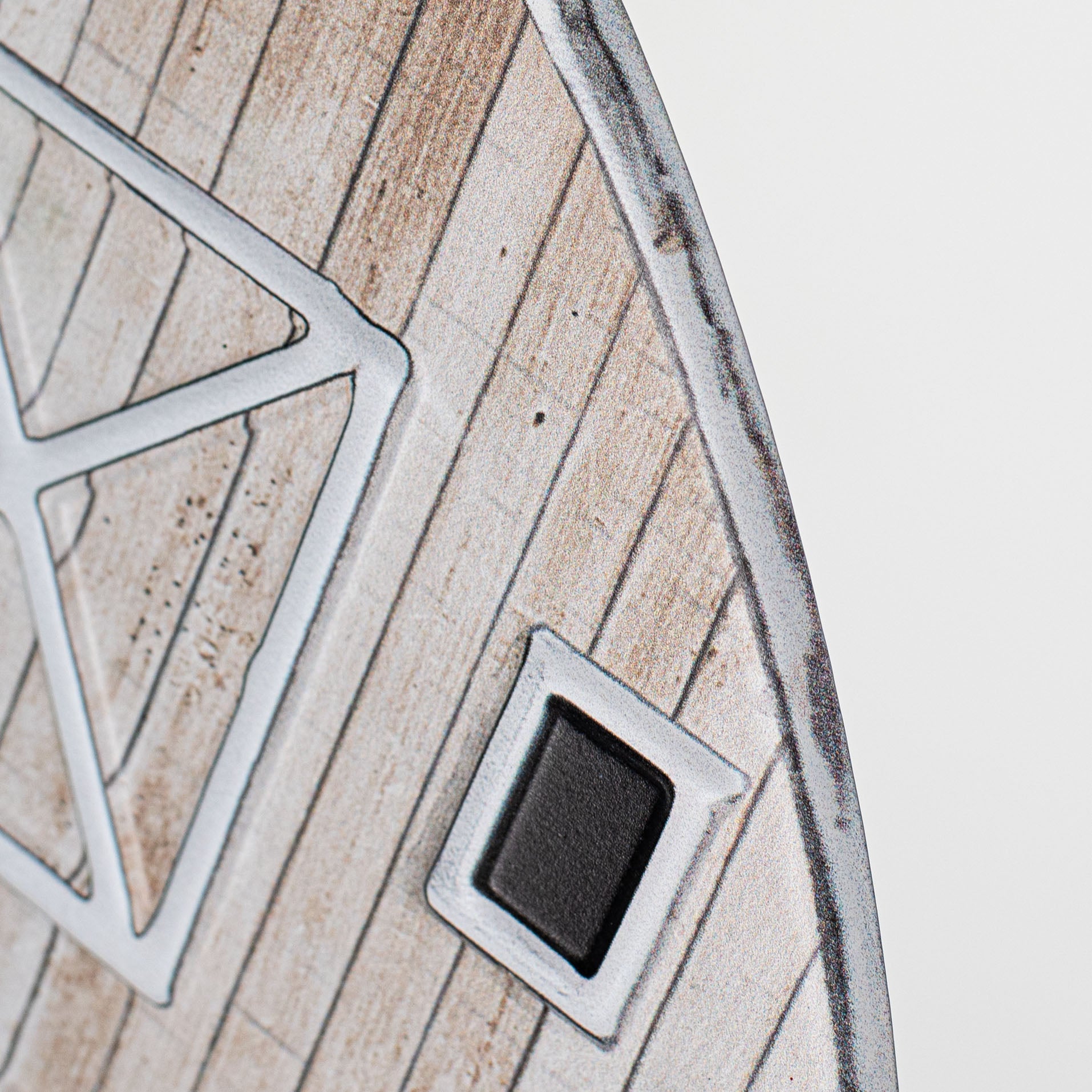 12" Metal Embossed Hanger: Tan Barn detail photo 3