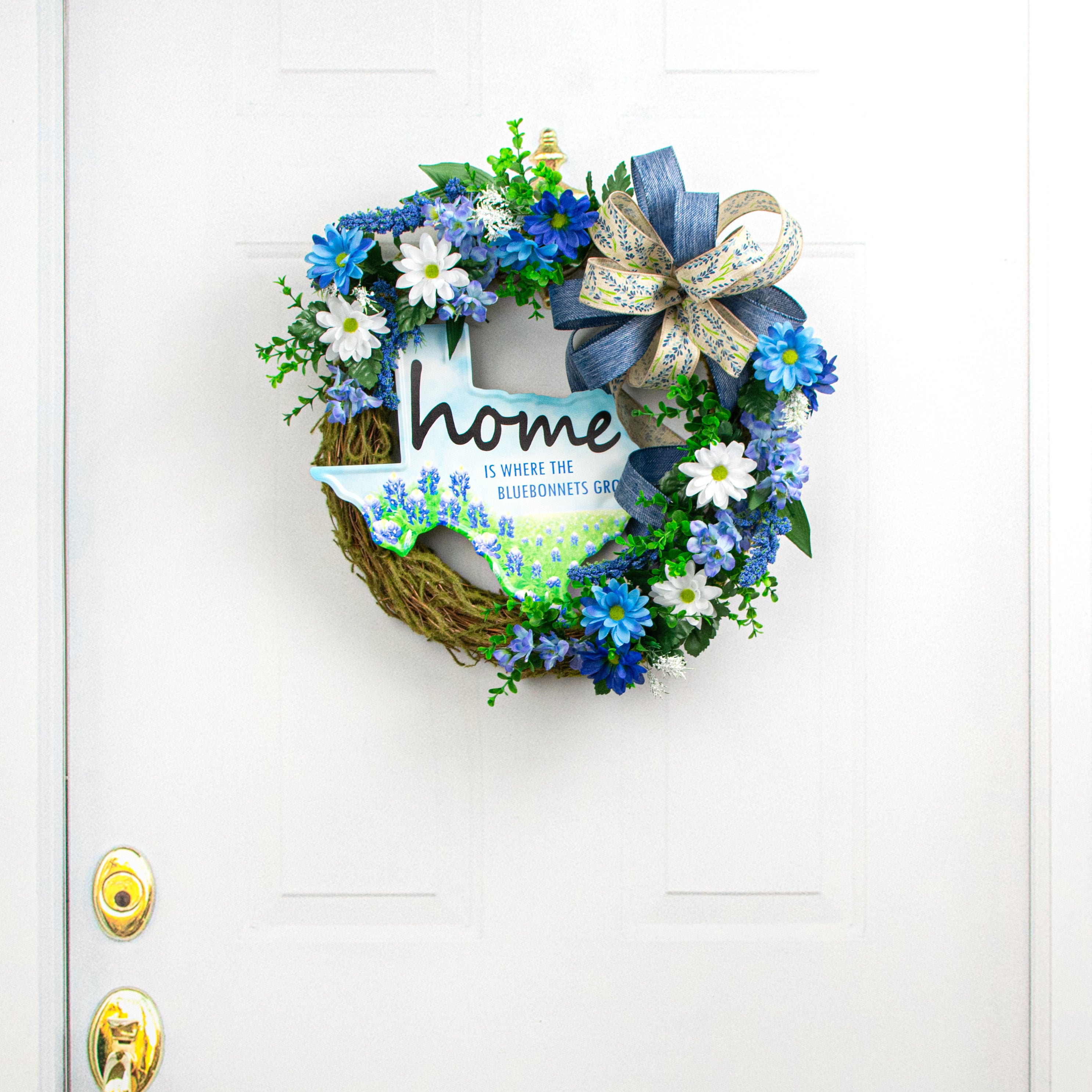 12.5" Metal Embossed Hanger: Texas Bluebonnets Lifestyle Photo
