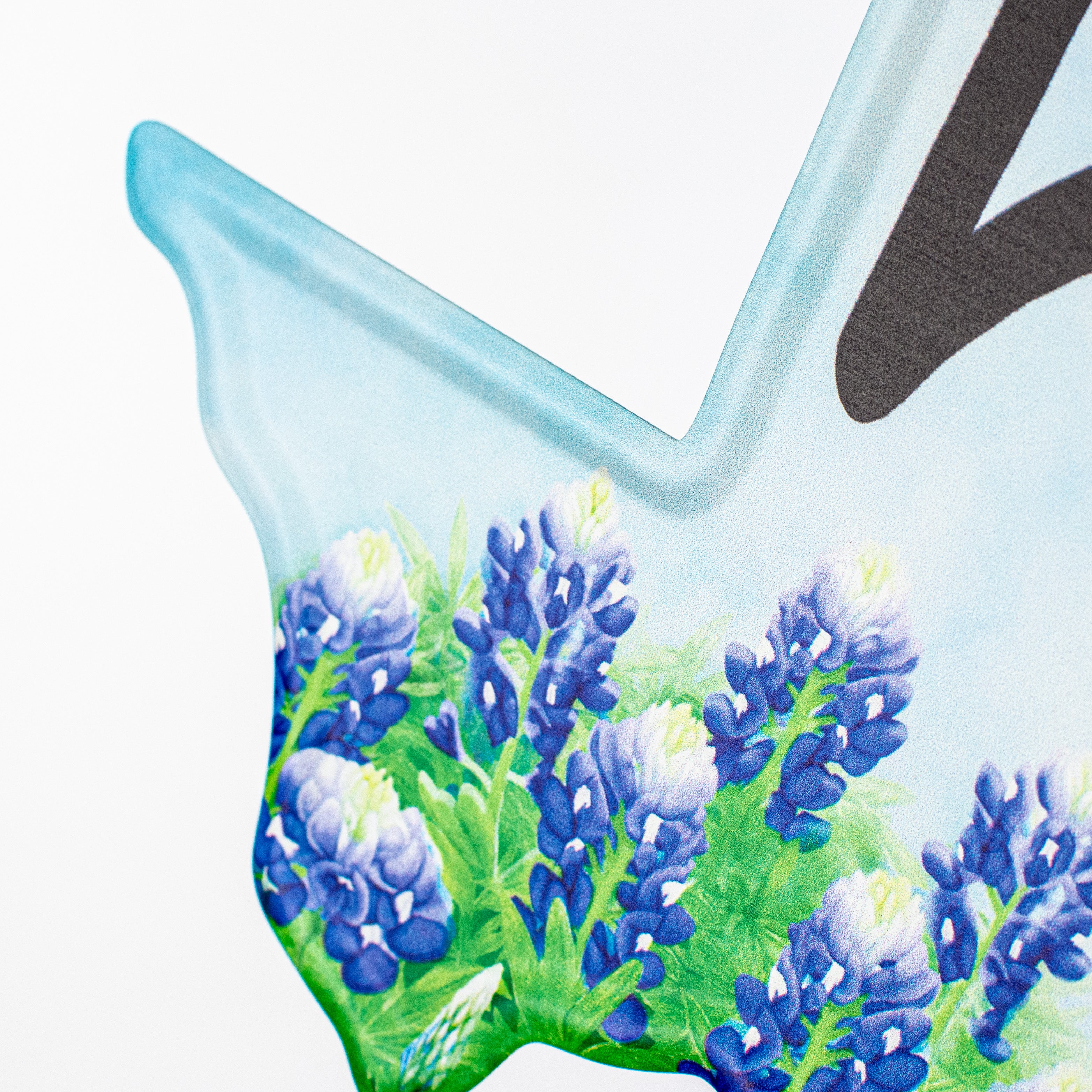 12.5" Metal Embossed Hanger: Texas Bluebonnets detail photo 3