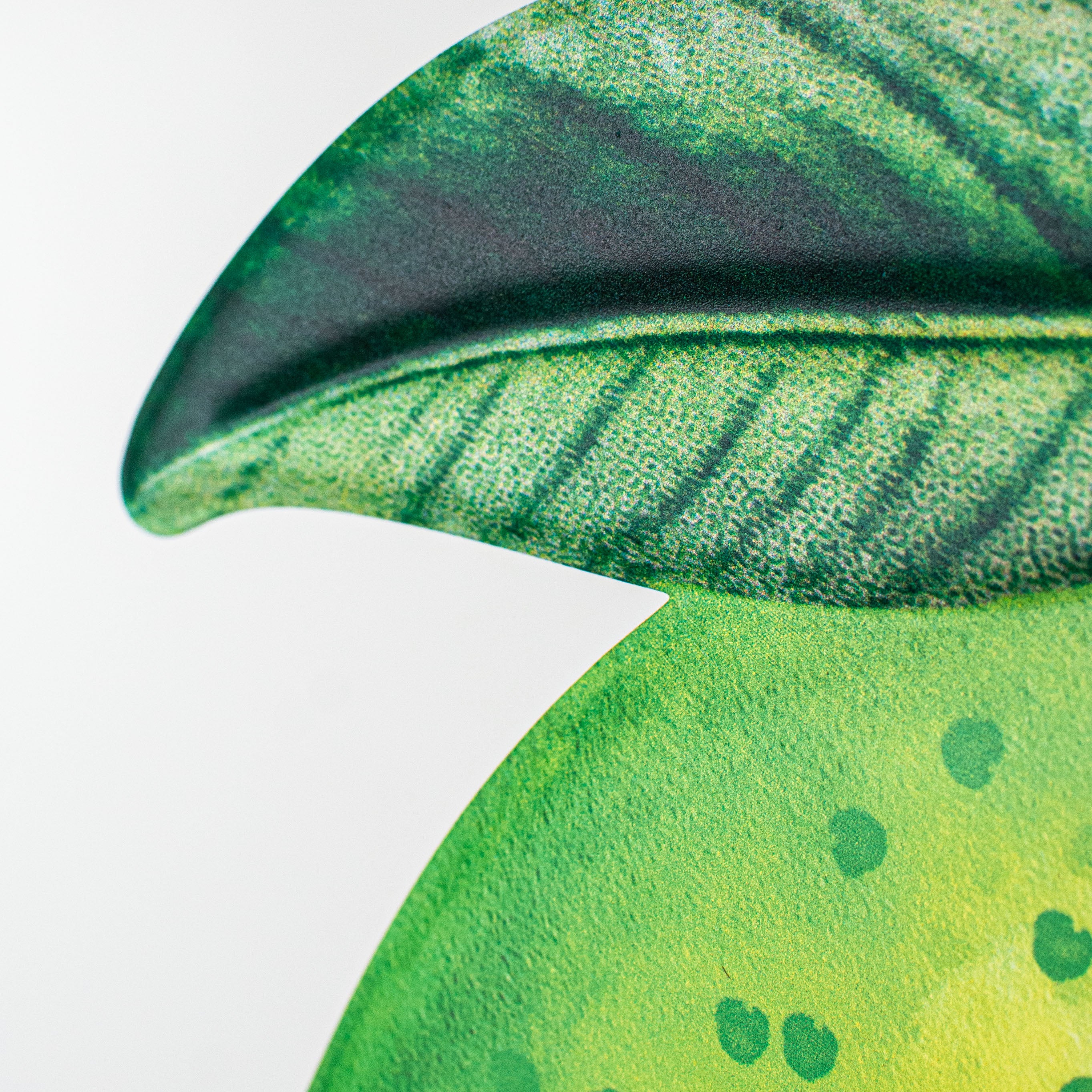 12" Metal Embossed Hanger: Watercolor Lime detail photo 3