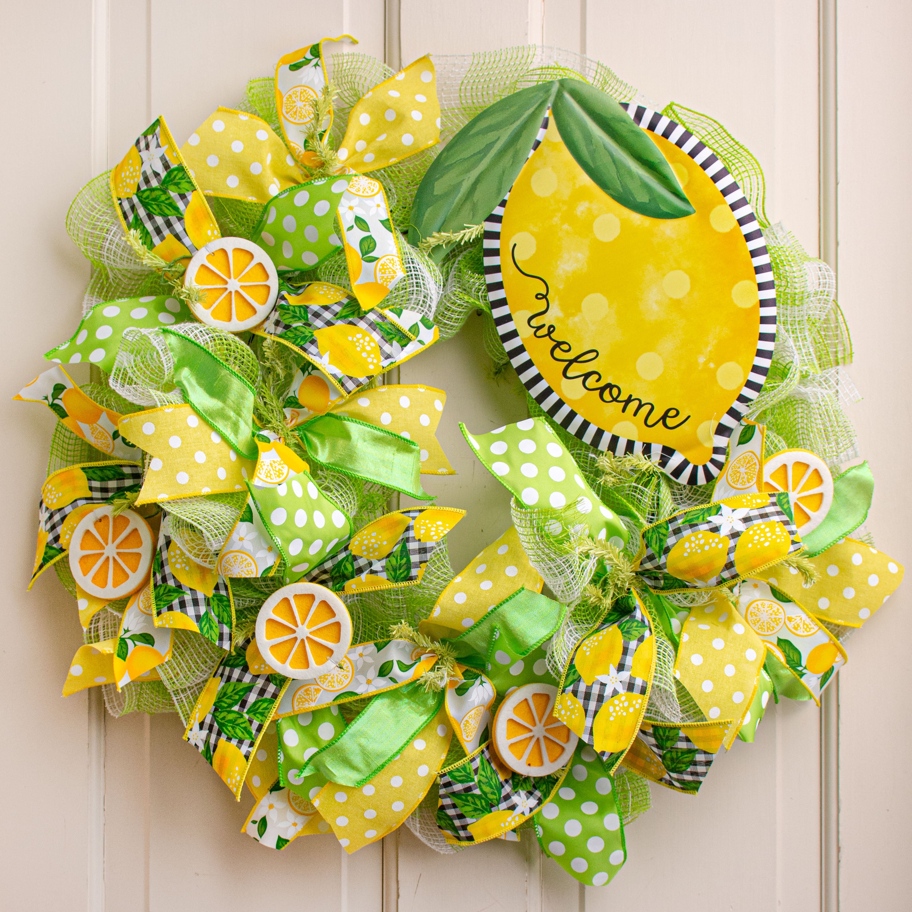 12" Metal Embossed Hanger: Welcome Lemon Lifestyle Photo
