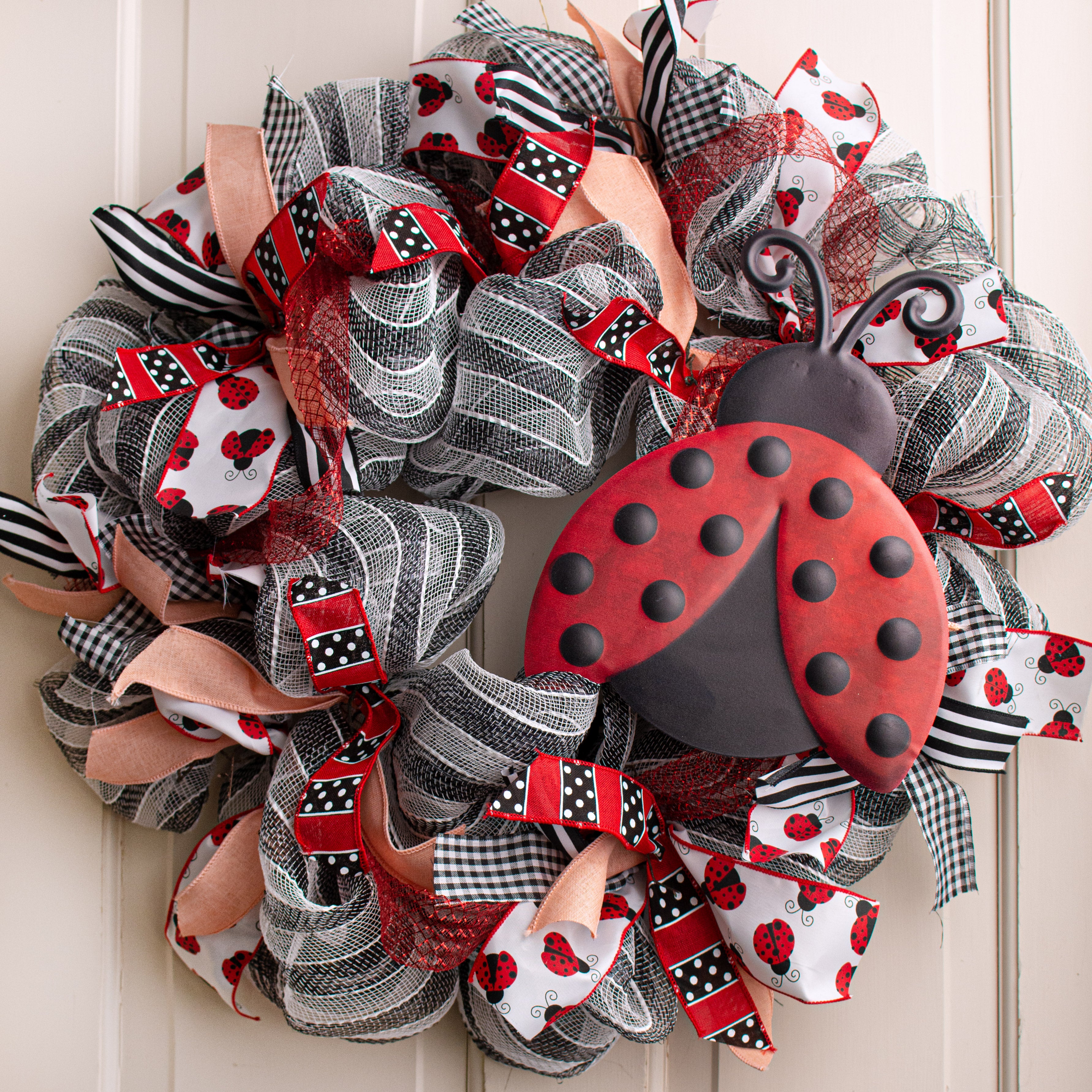 12" Metal Embossed Decoration: Ladybug Lifestyle Photo