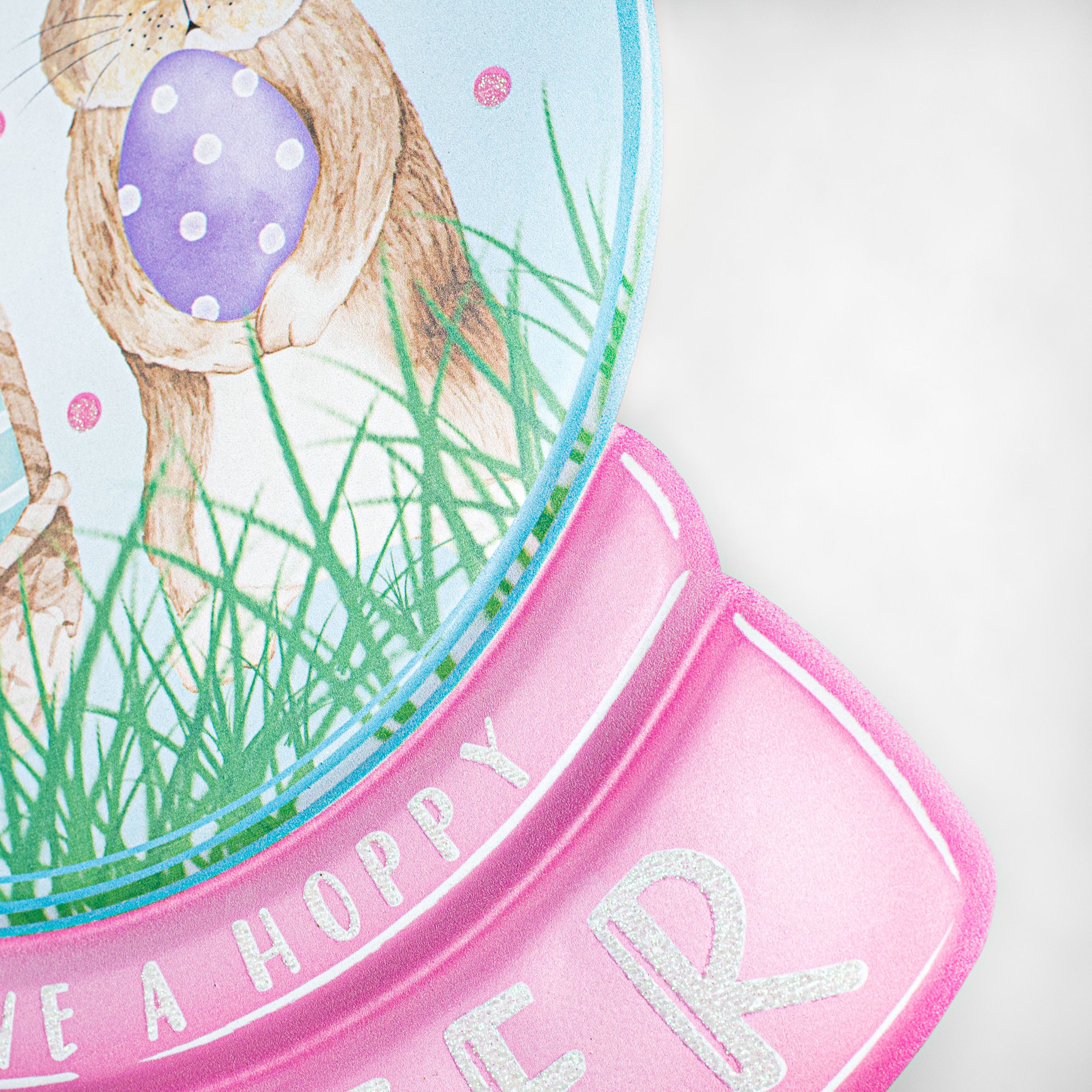 12" Metal Embossed Sign: Easter Snow Globe detail photo 3