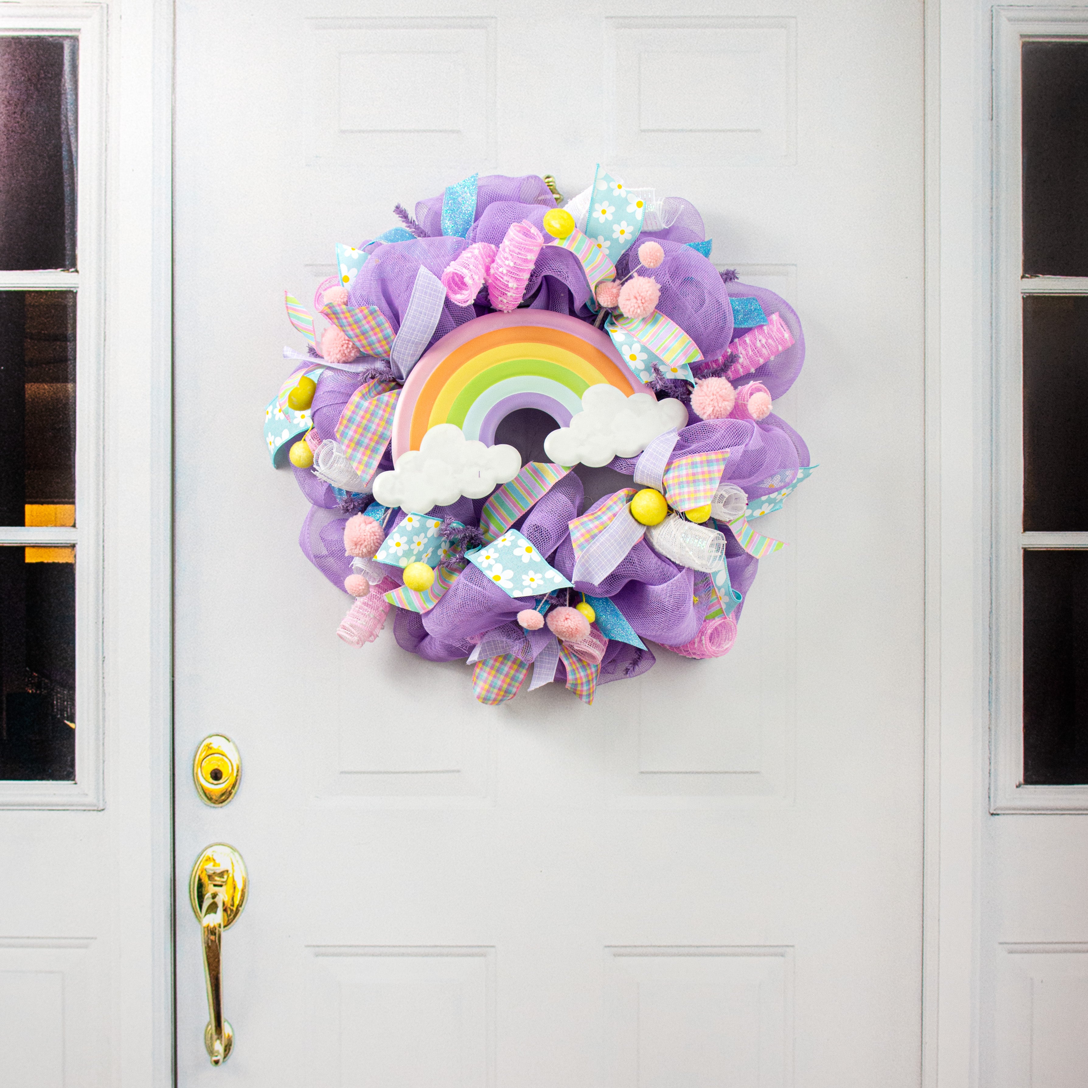 15" Metal Embossed Sign: Pastel Rainbow detail photo 5