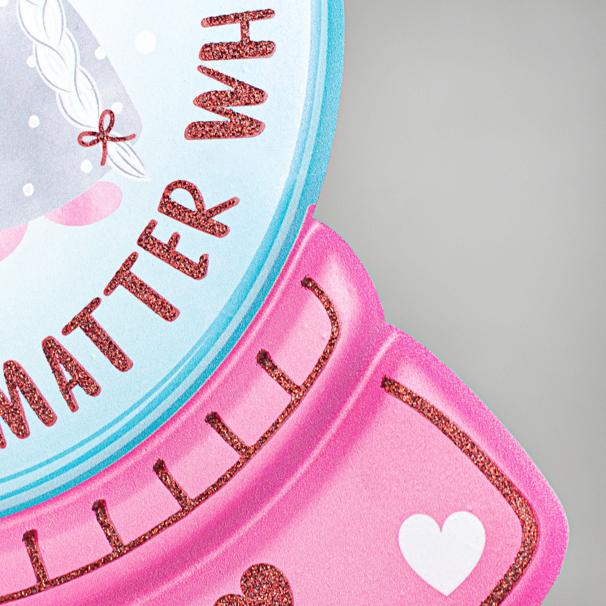 12" Metal Embossed Sign: Valentine Gnomes Snow Globe detail photo 3