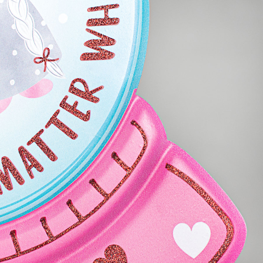 12" Metal Embossed Sign: Valentine Gnomes Snow Globe detail photo 3