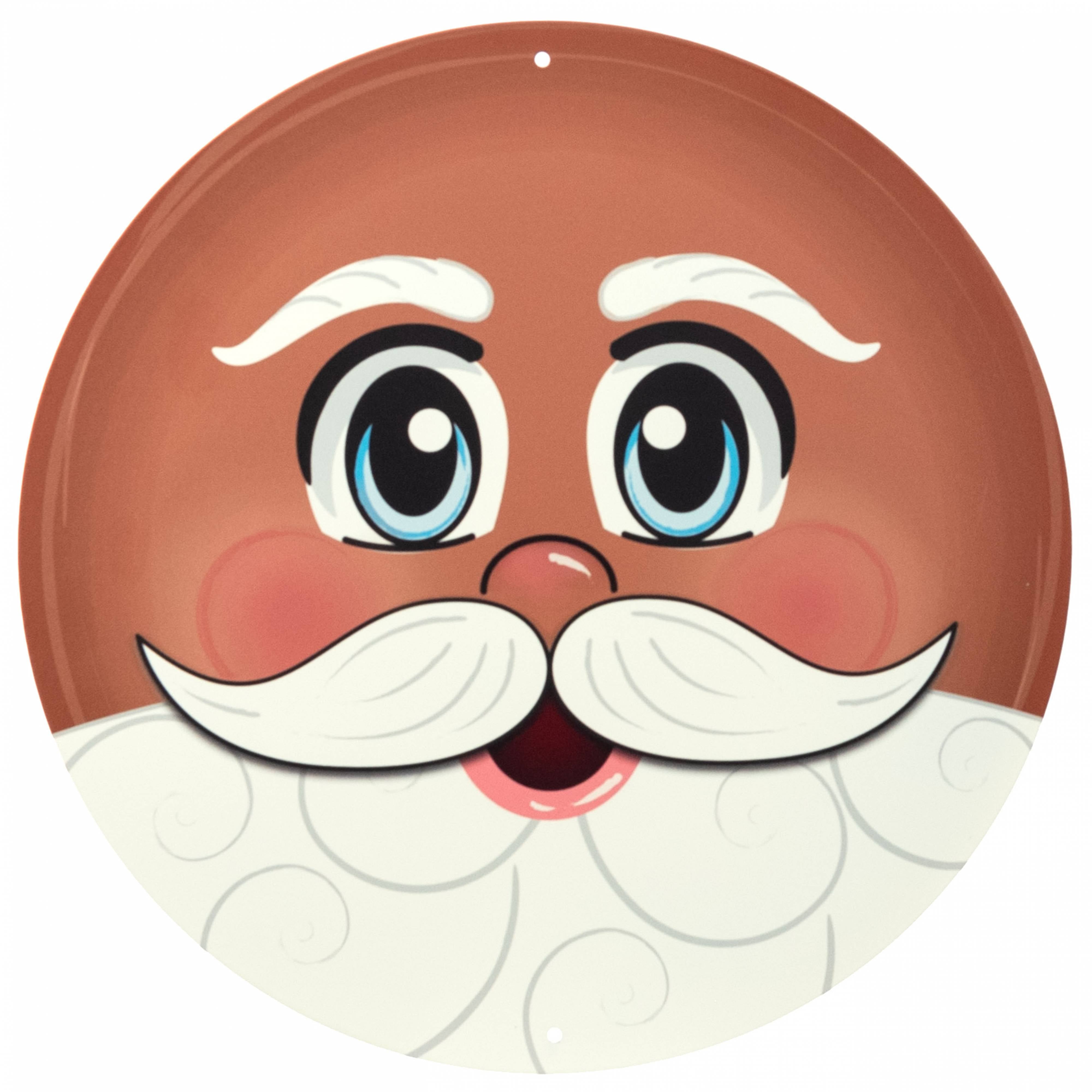 12" Metal Face Sign: Brown Santa Item Number: MD1492