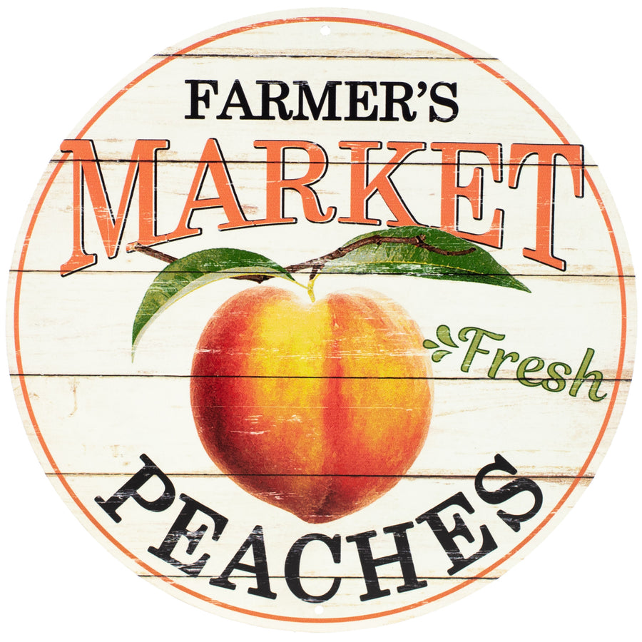 12" Metal Farmer's Market Sign: Peaches Item Number: MD0339