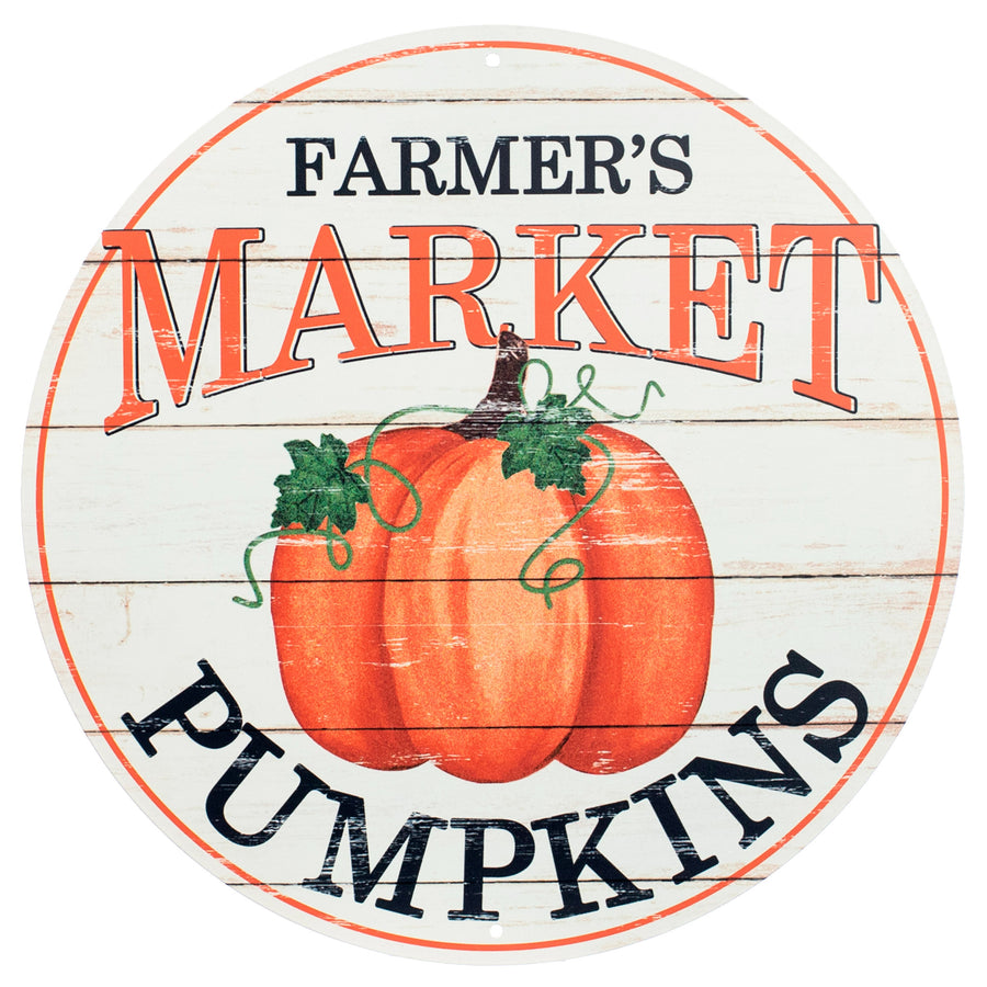 12" Metal Farmer's Market Sign: Pumpkins Item Number: MD0345