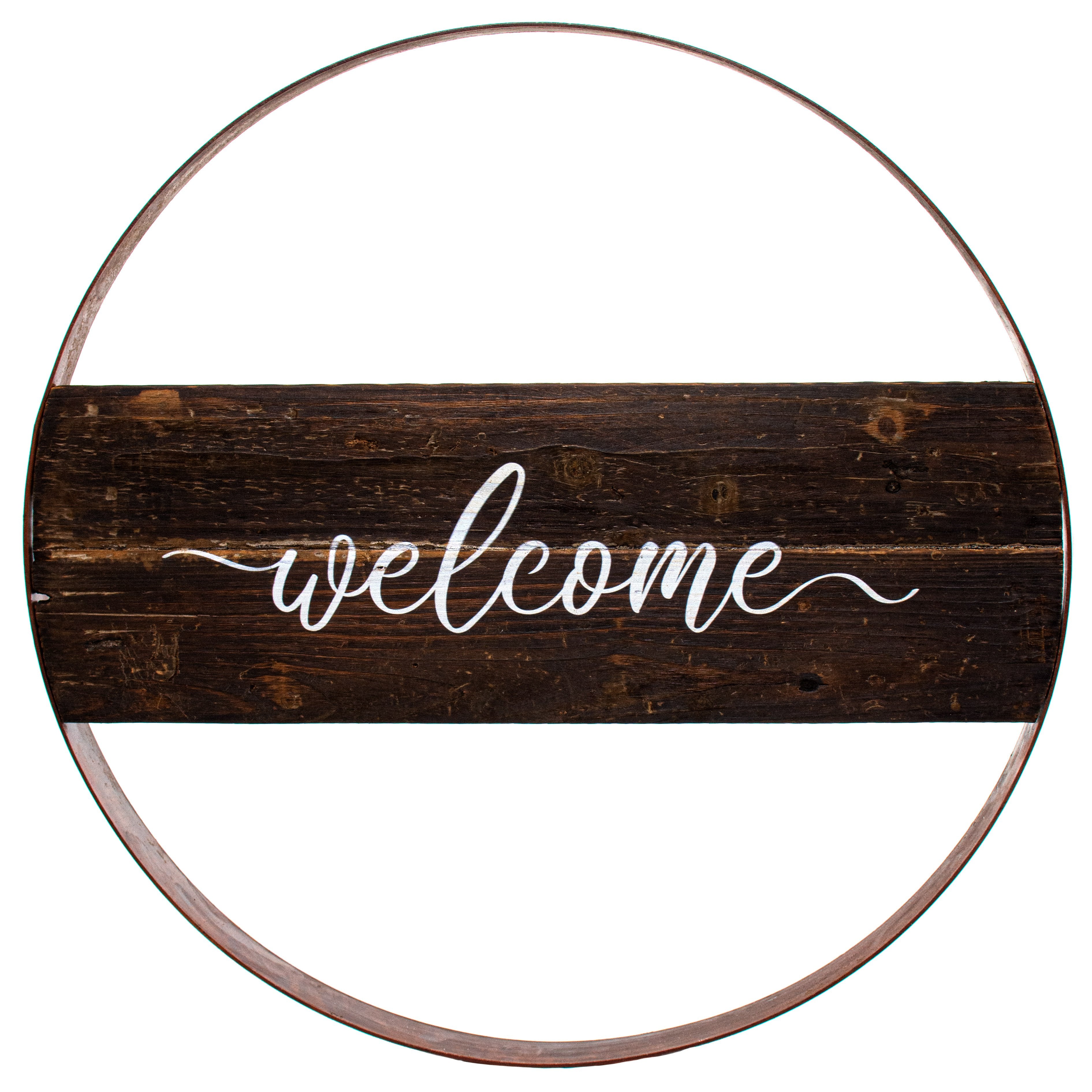 24" Metal Hoop Ring Sign: Welcome Item Number: AP0338