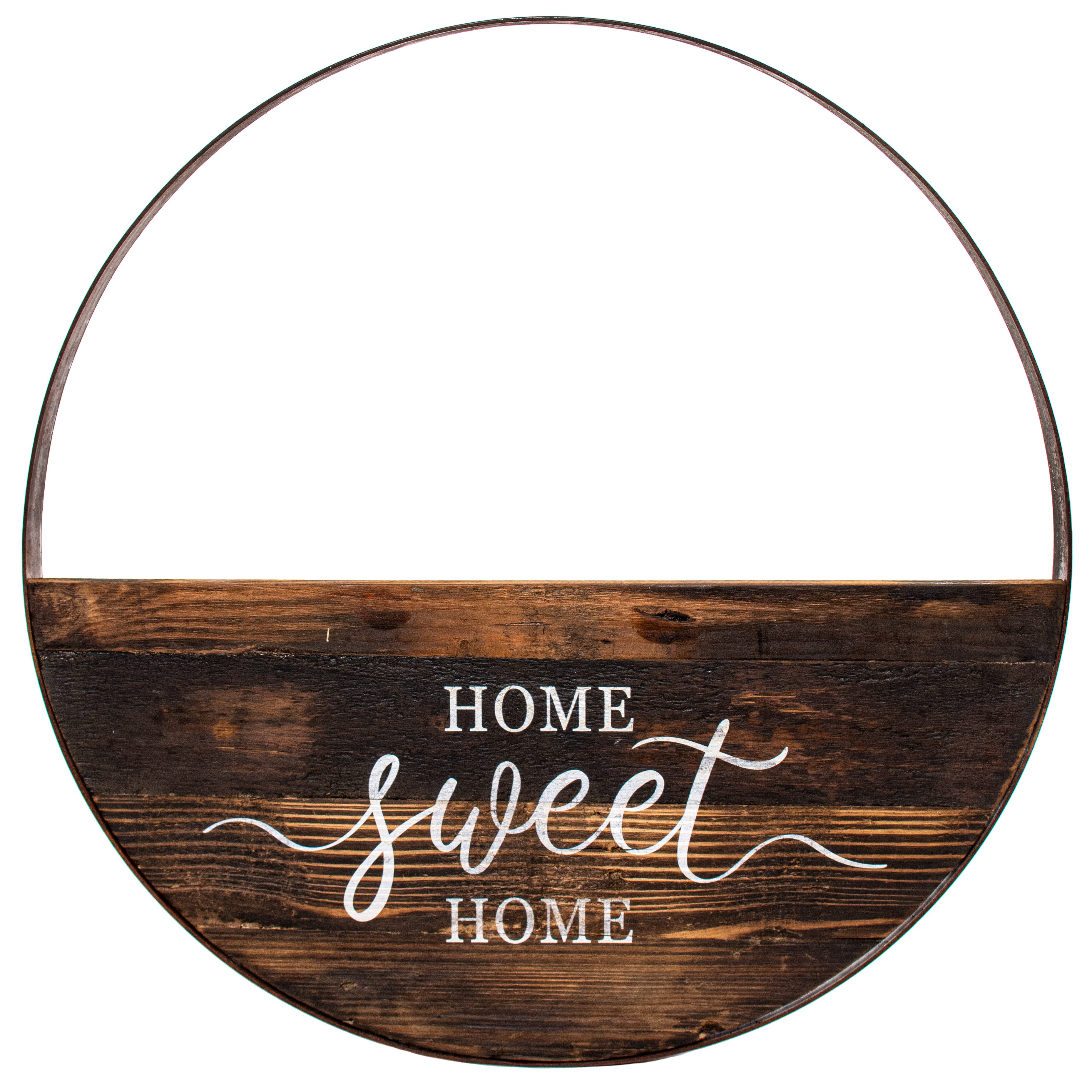 24" Metal Hoop Wall Pocket Sign: Home Sweet Home Item Number: AW9658