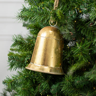 9" Metal Liberty Bell: Brushed Gold Lifestyle Photo
