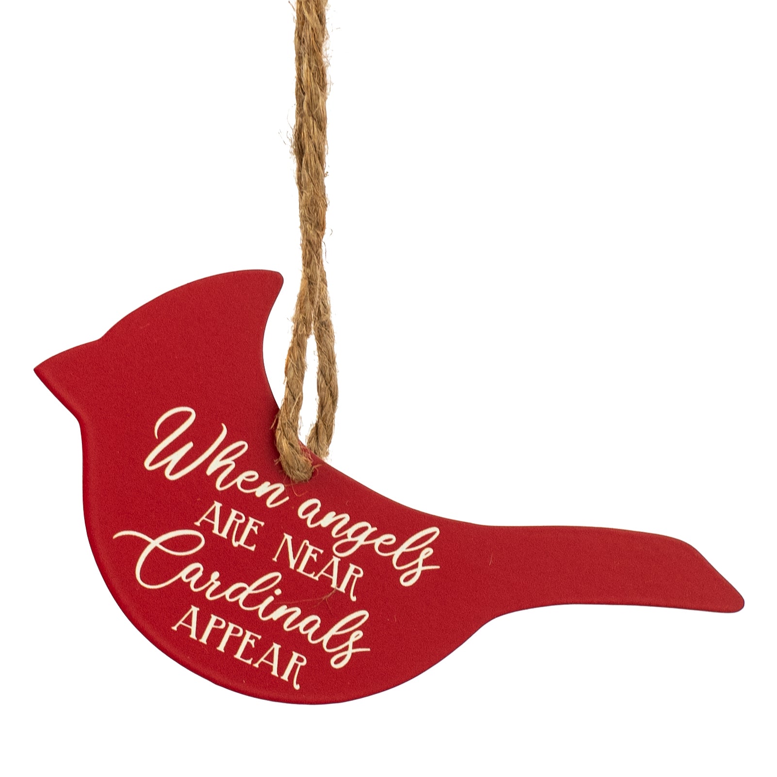 5.5" Metal Ornament Sign: Cardinals Appear detail photo 3