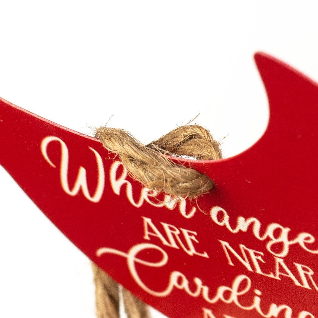 5.5" Metal Ornament Sign: Cardinals Appear detail photo 4