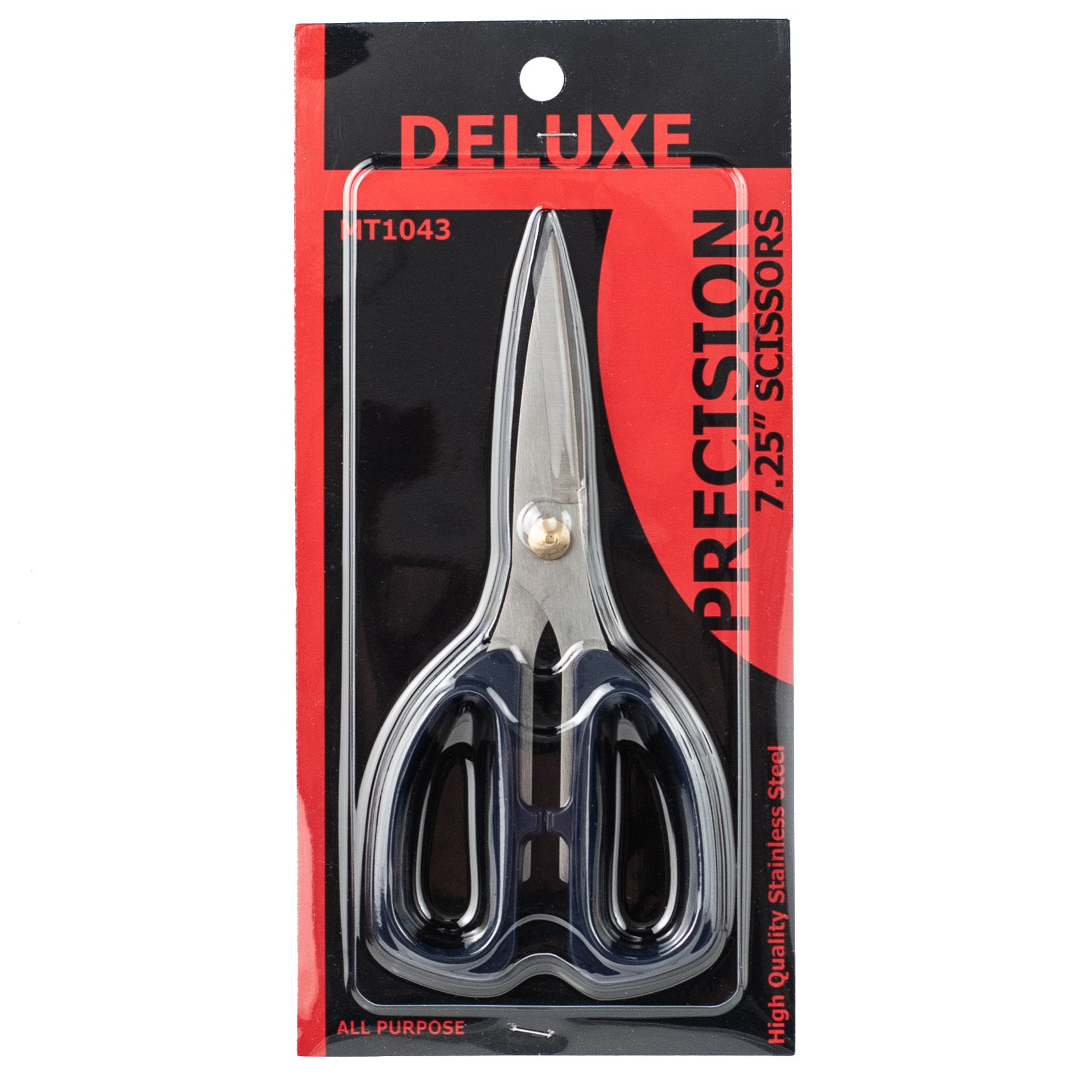 7.25" Metal Scissors: Dark Blue Handle detail photo 3