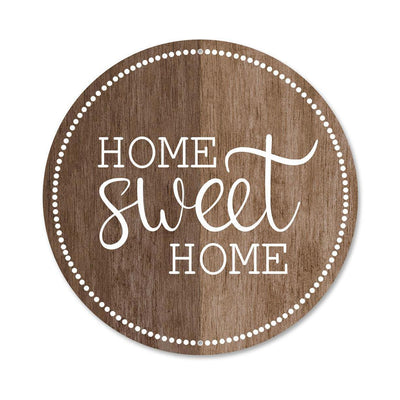 8" Metal Sign: Brown Wood Home Sweet Home Item Number: MD0955
