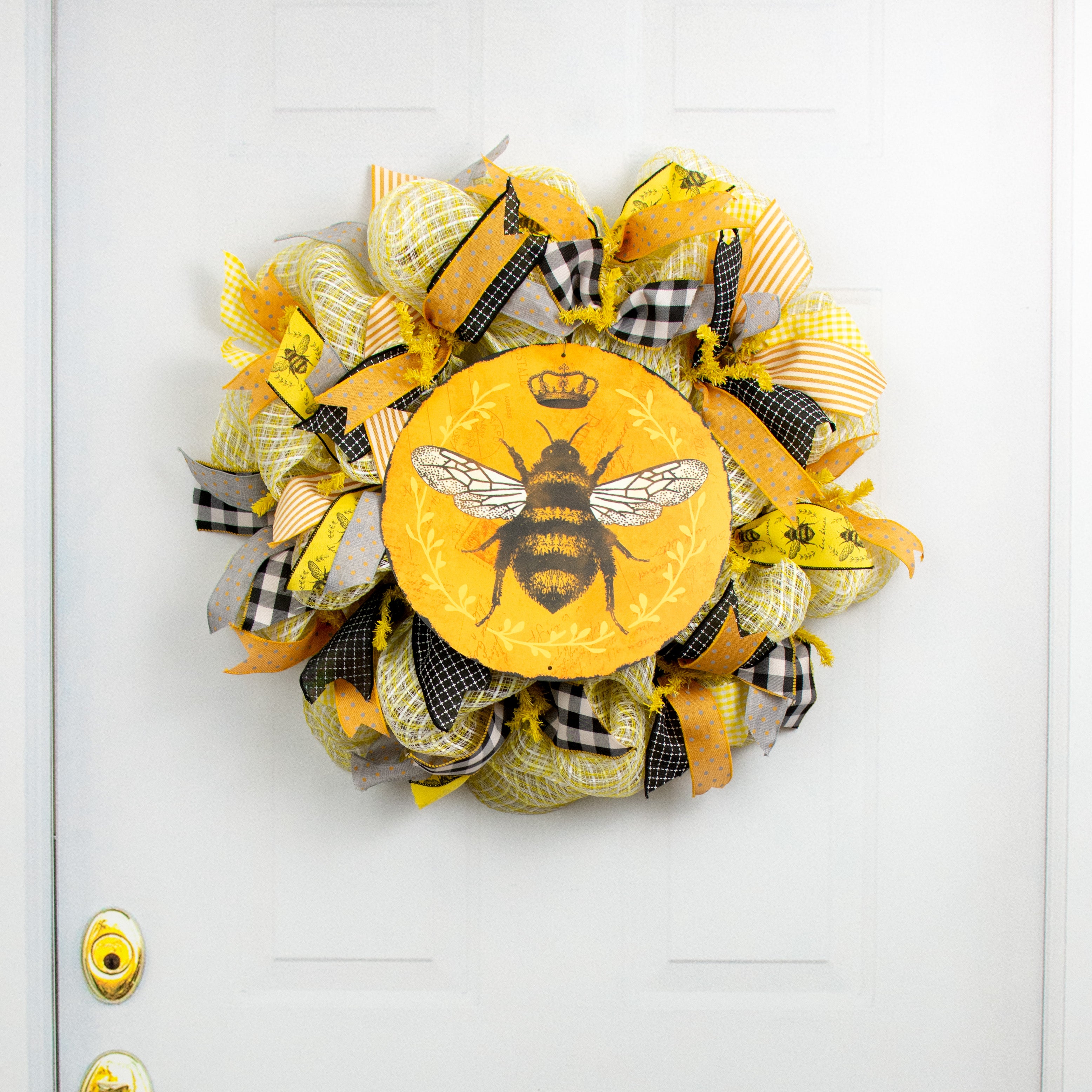 12" Metal Sign: Classic Queen Bee Dark Yellow Lifestyle Photo