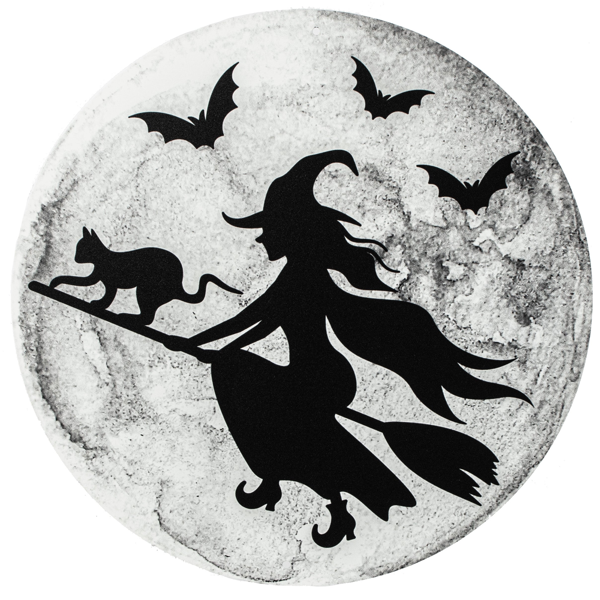 12" Metal Sign Flying Witch Moon Item Number: MD1181