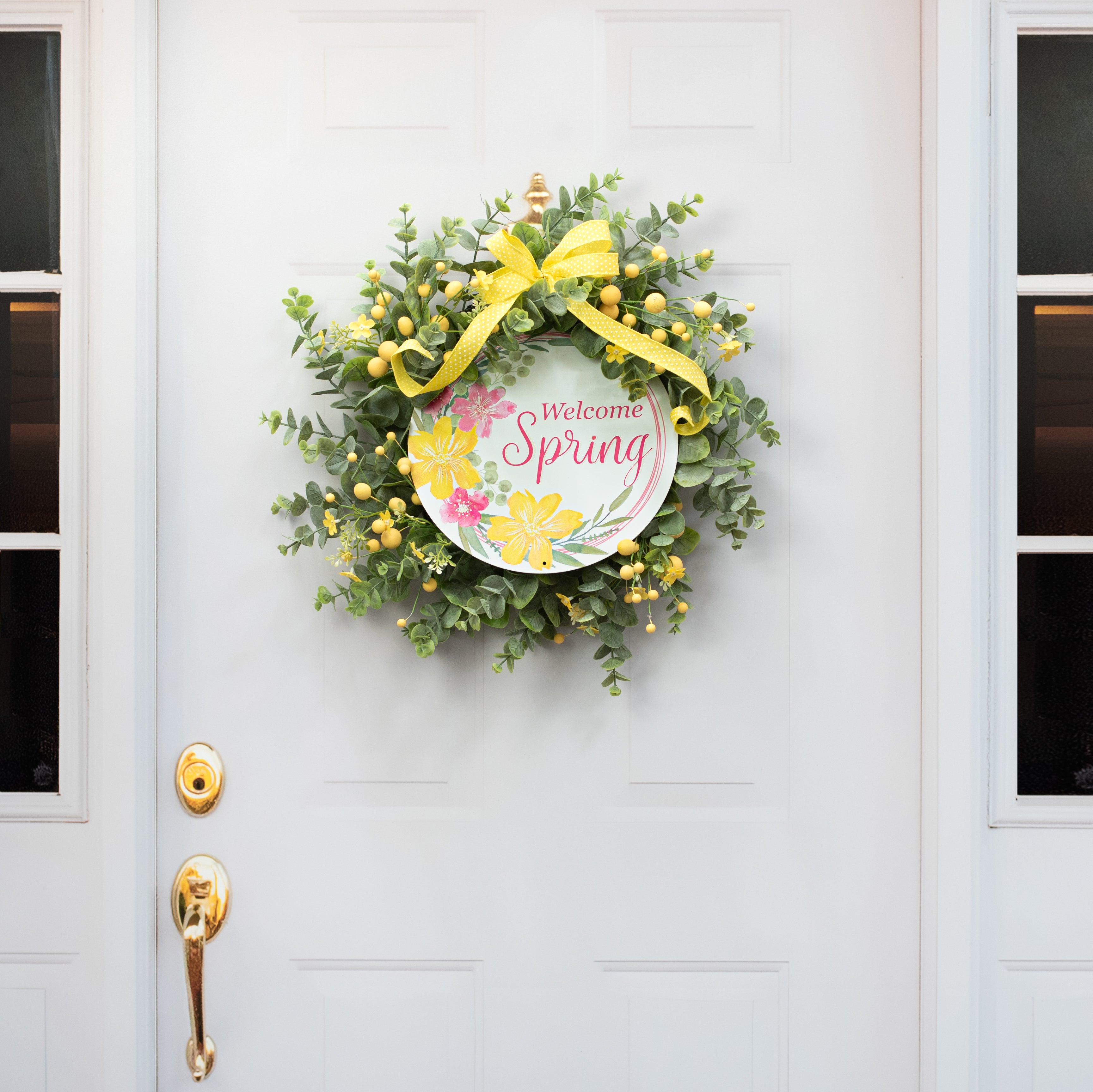 12" Metal Sign: Glitter Welcome Spring detail photo 4
