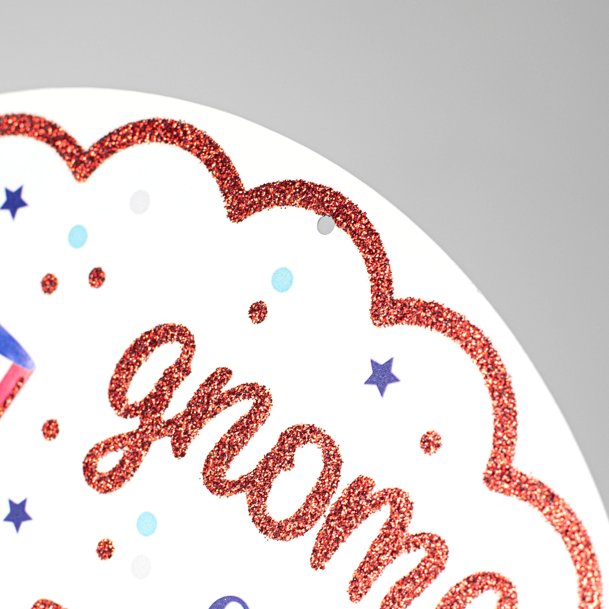12" Metal Sign: Glittered Gnome of the Free detail photo 3
