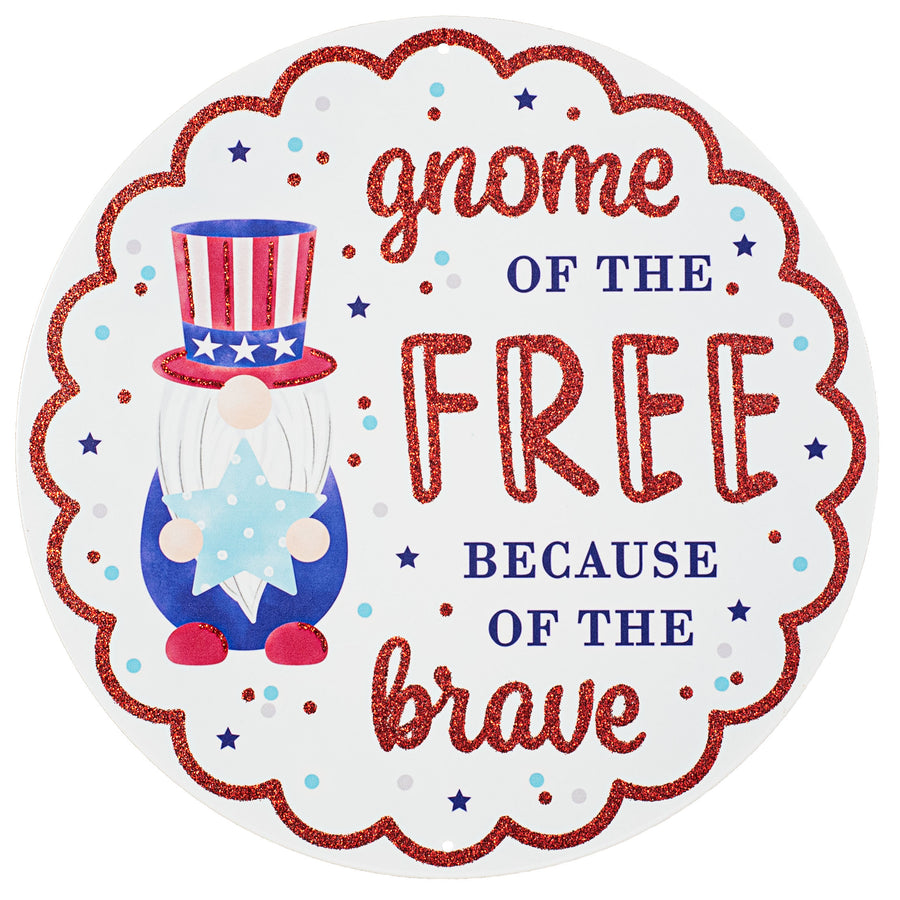 12" Metal Sign: Glittered Gnome of the Free Item Number: MD0833
