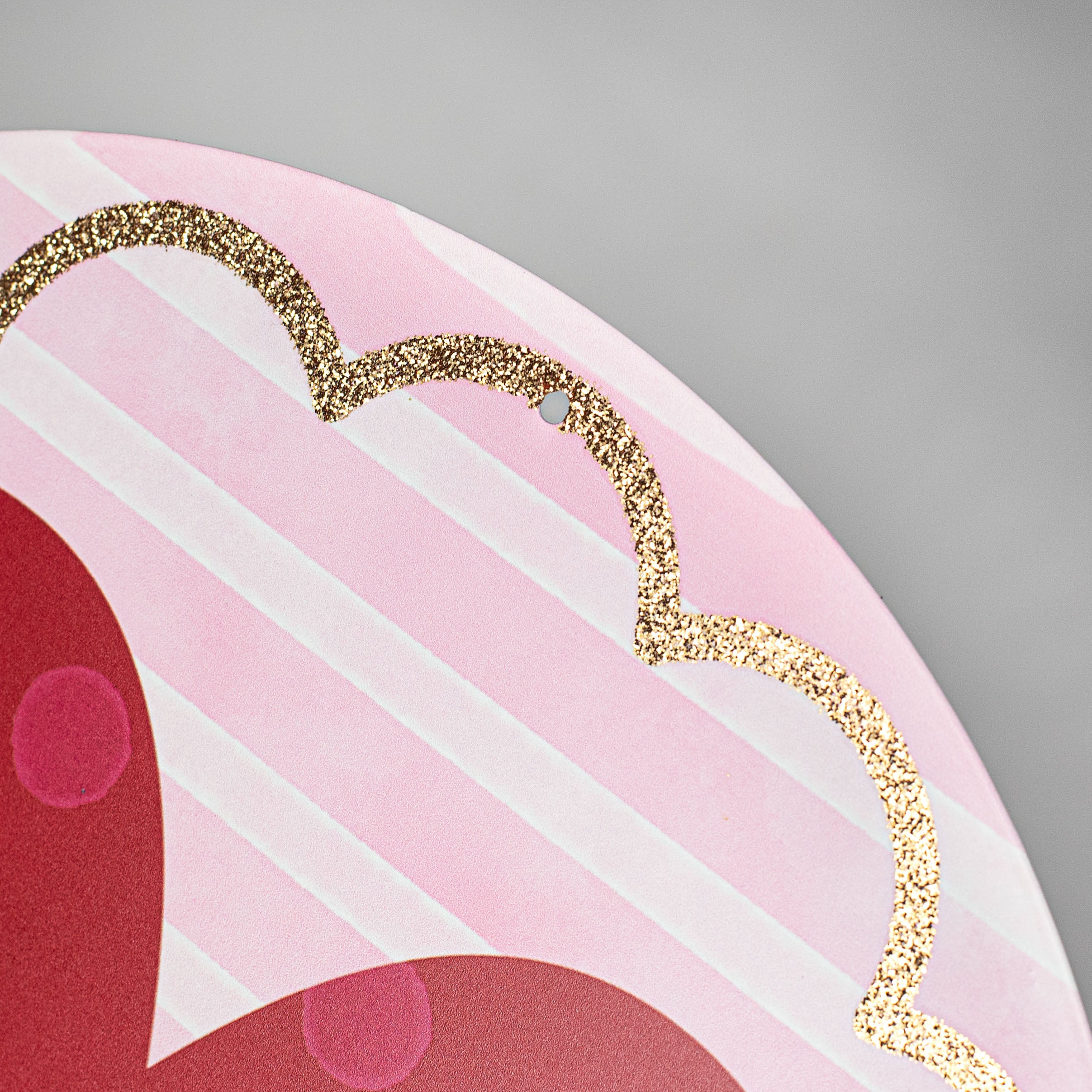 12" Metal Sign: Glittered Love Heart detail photo 3