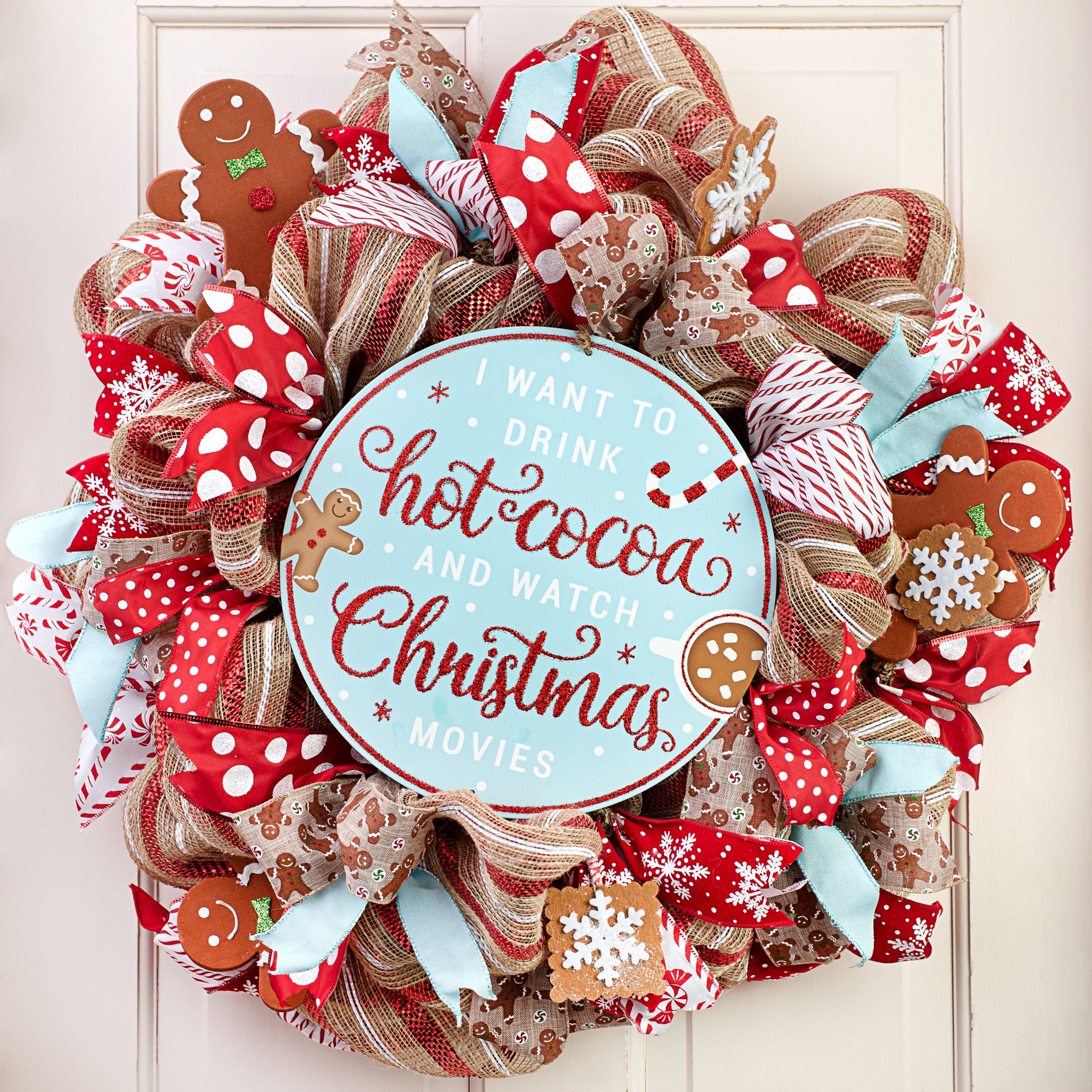 12" Metal Sign: Hot Cocoa & Christmas Movies Lifestyle Photo