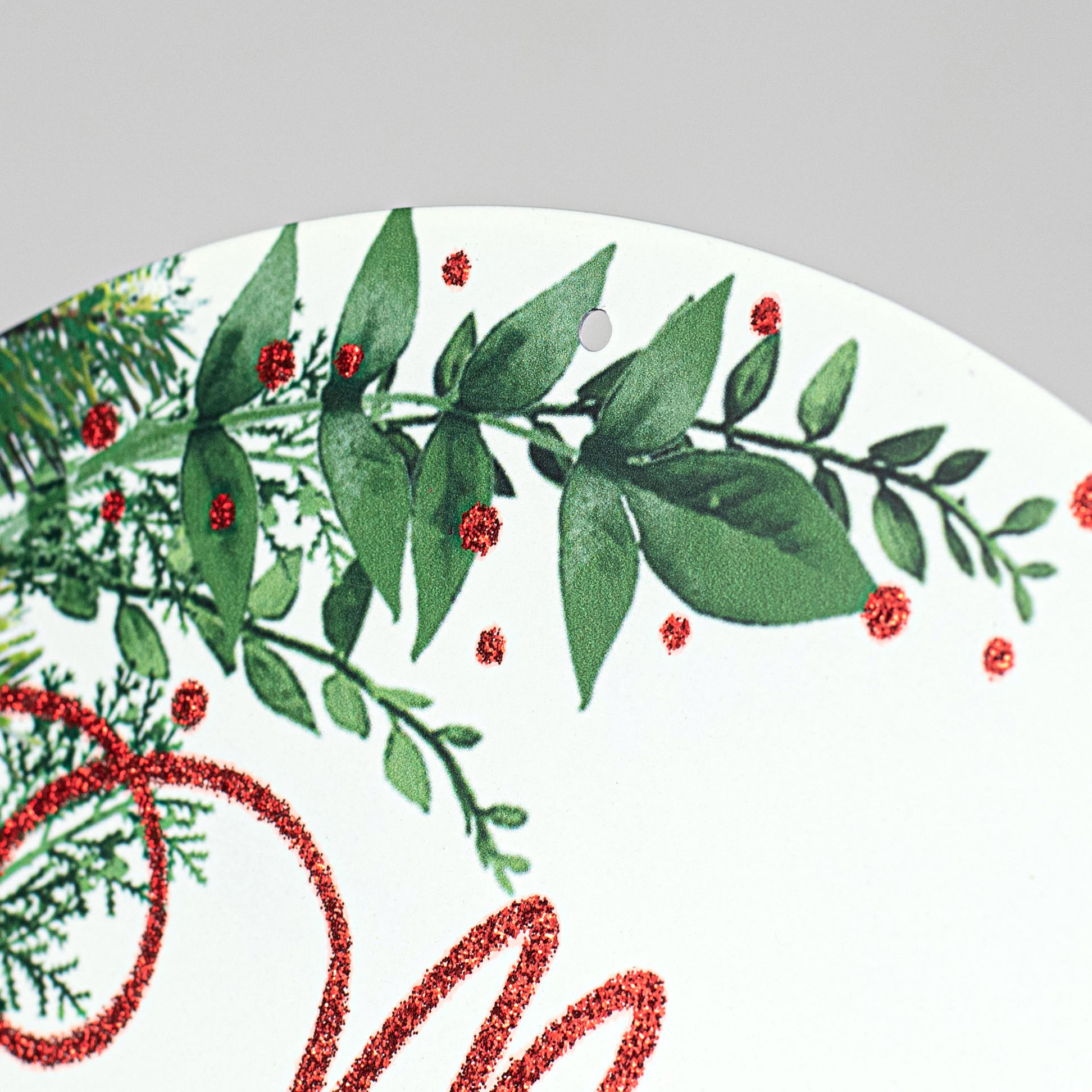 12" Metal Sign: Merry Christmas Poinsettias detail photo 3