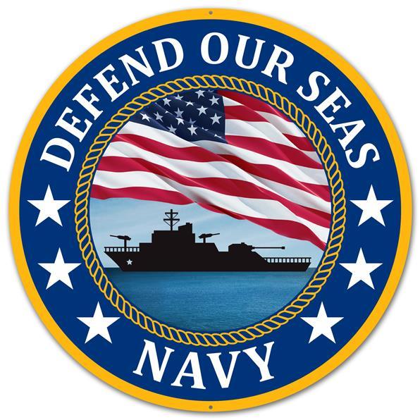 12" Metal Sign: Navy Item Number: MD0454
