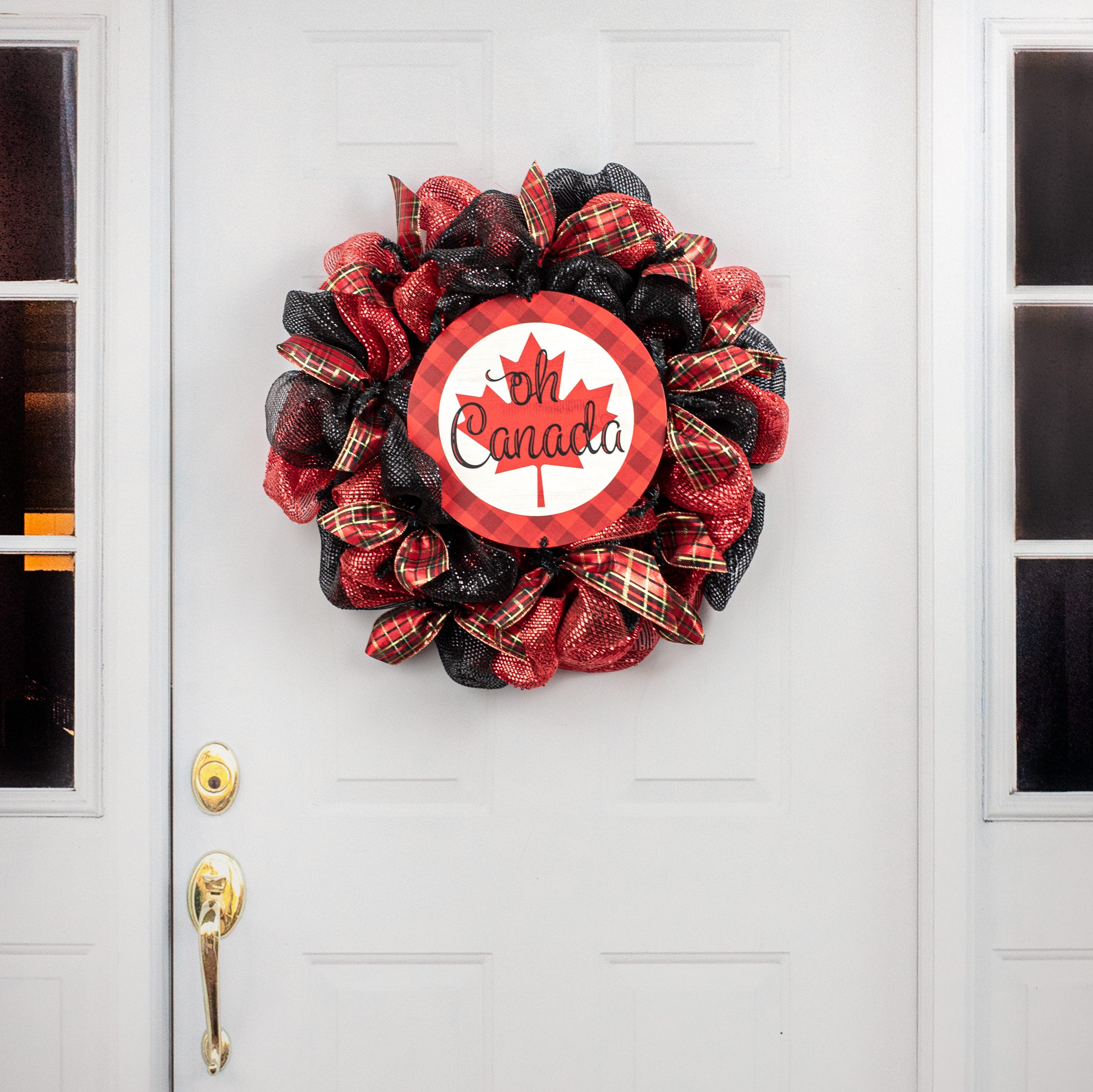 12" Metal Sign: Oh Canada Maple Leaf detail photo 4
