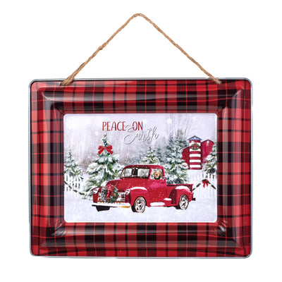 12" Metal Sign: Peace On Earth, Christmas Truck Item Number: XC6215