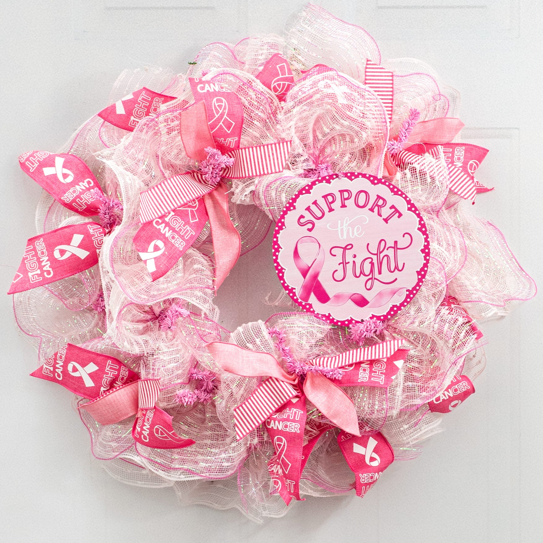 8" Metal Sign: Pink Support the Fight Lifestyle Photo