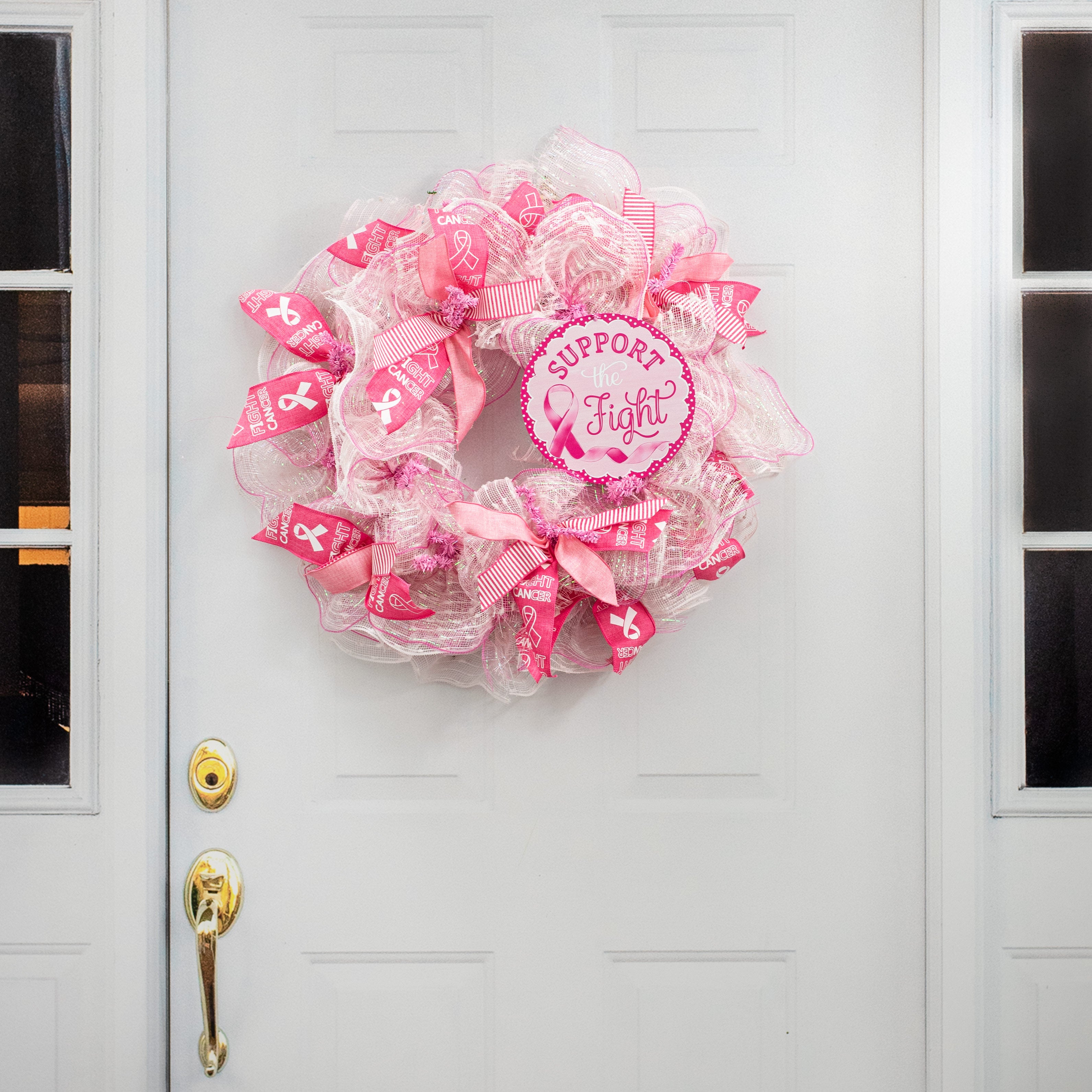 8" Metal Sign: Pink Support the Fight detail photo 4