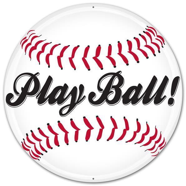 12" Metal Sign: Play Baseball Item Number: MD0488