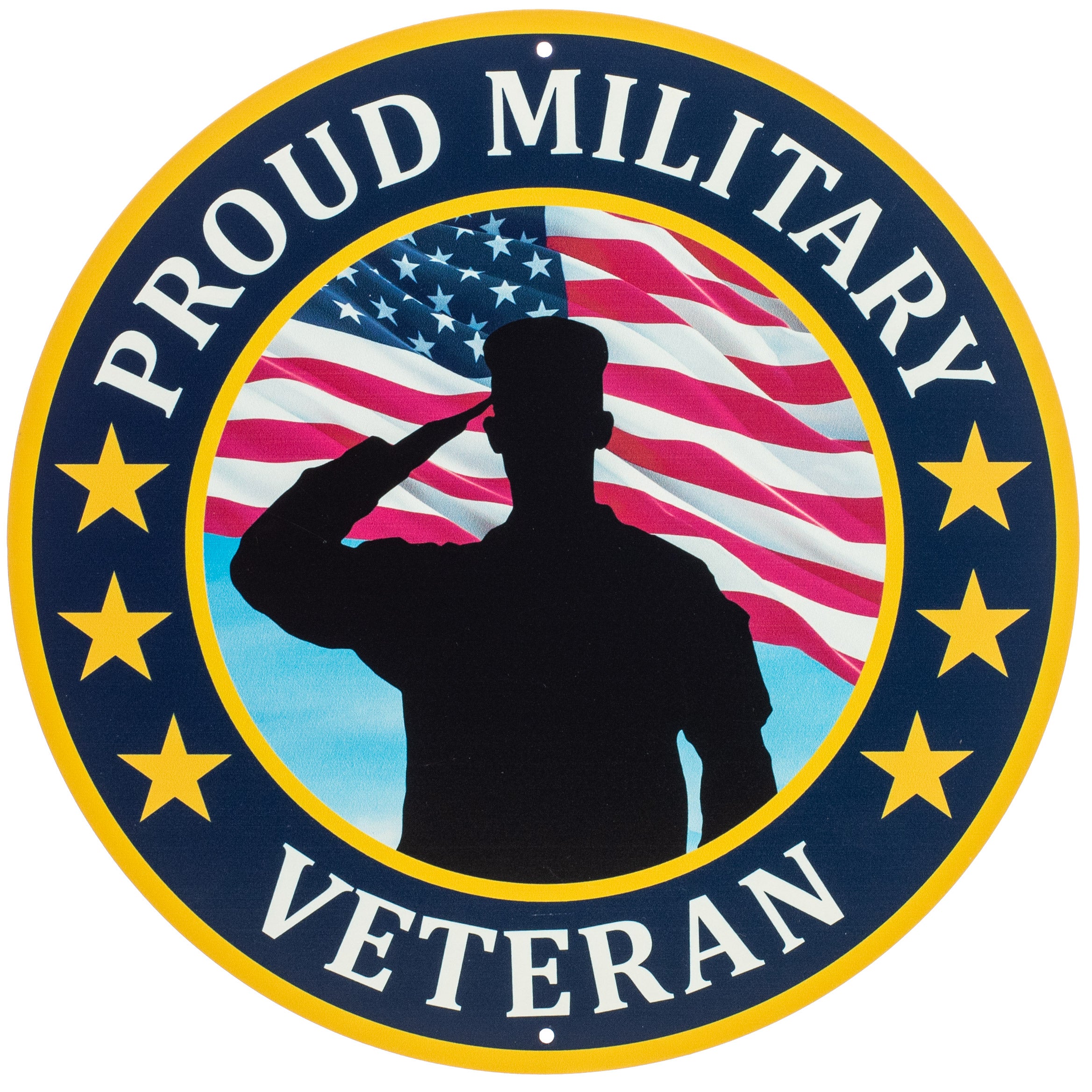 12" Metal Sign: Proud Military Veteran Item Number: MD0453