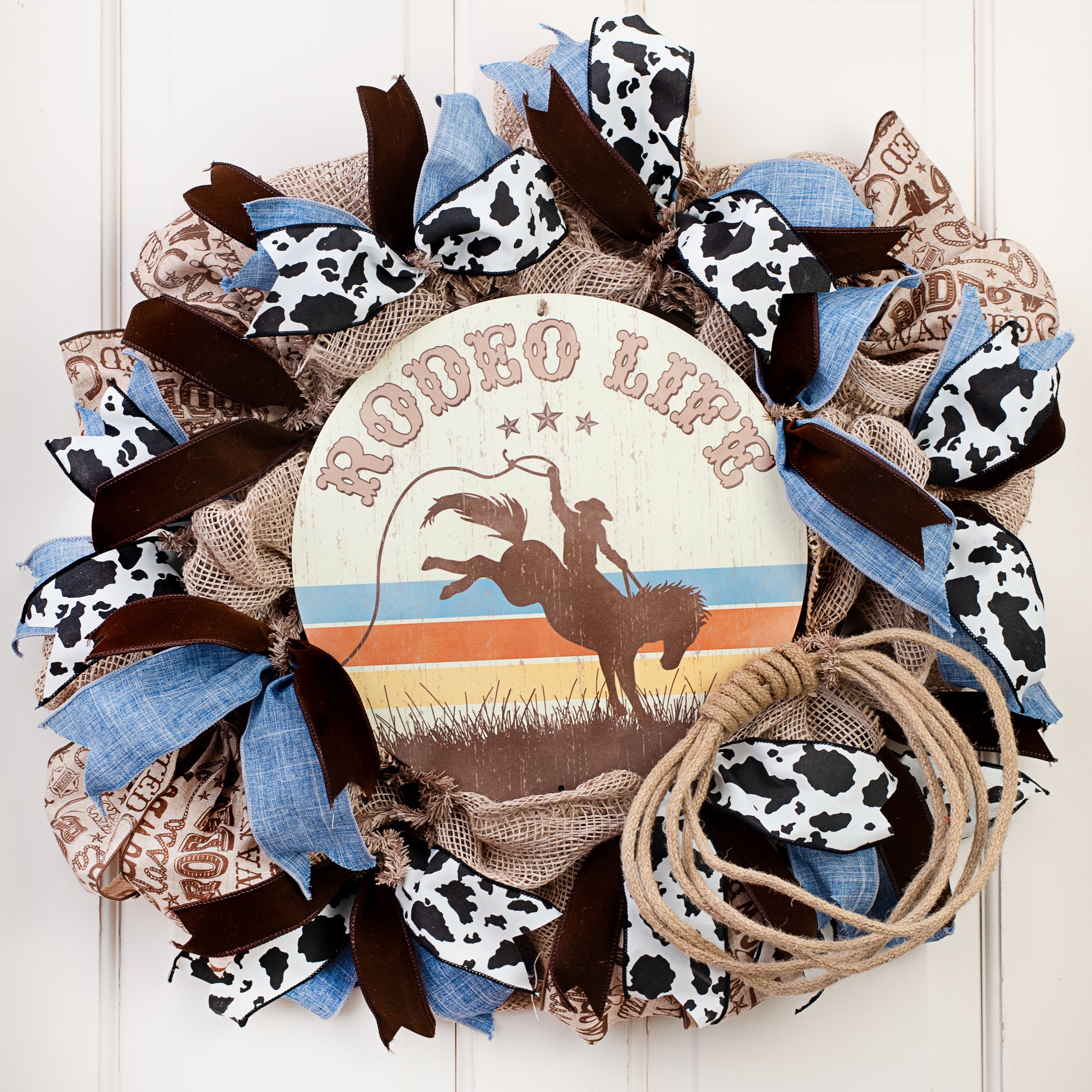 12" Metal Sign: Rodeo Life Cowboy Lifestyle Photo