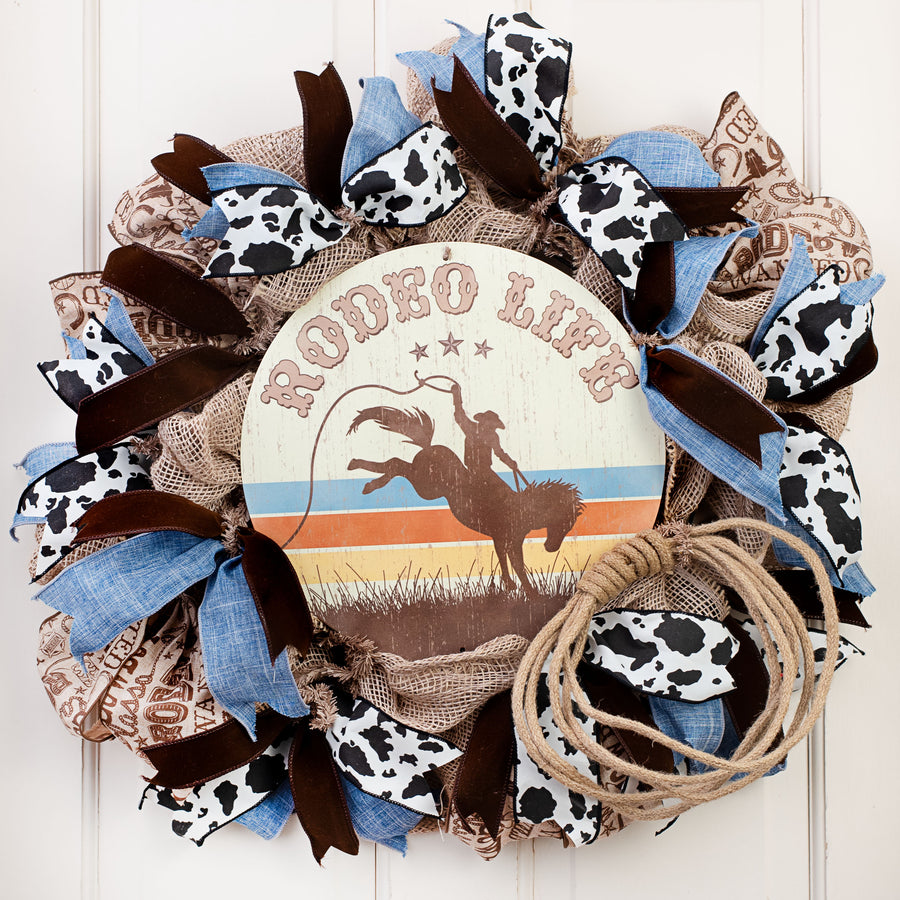 12" Metal Sign: Rodeo Life Cowboy Lifestyle Photo