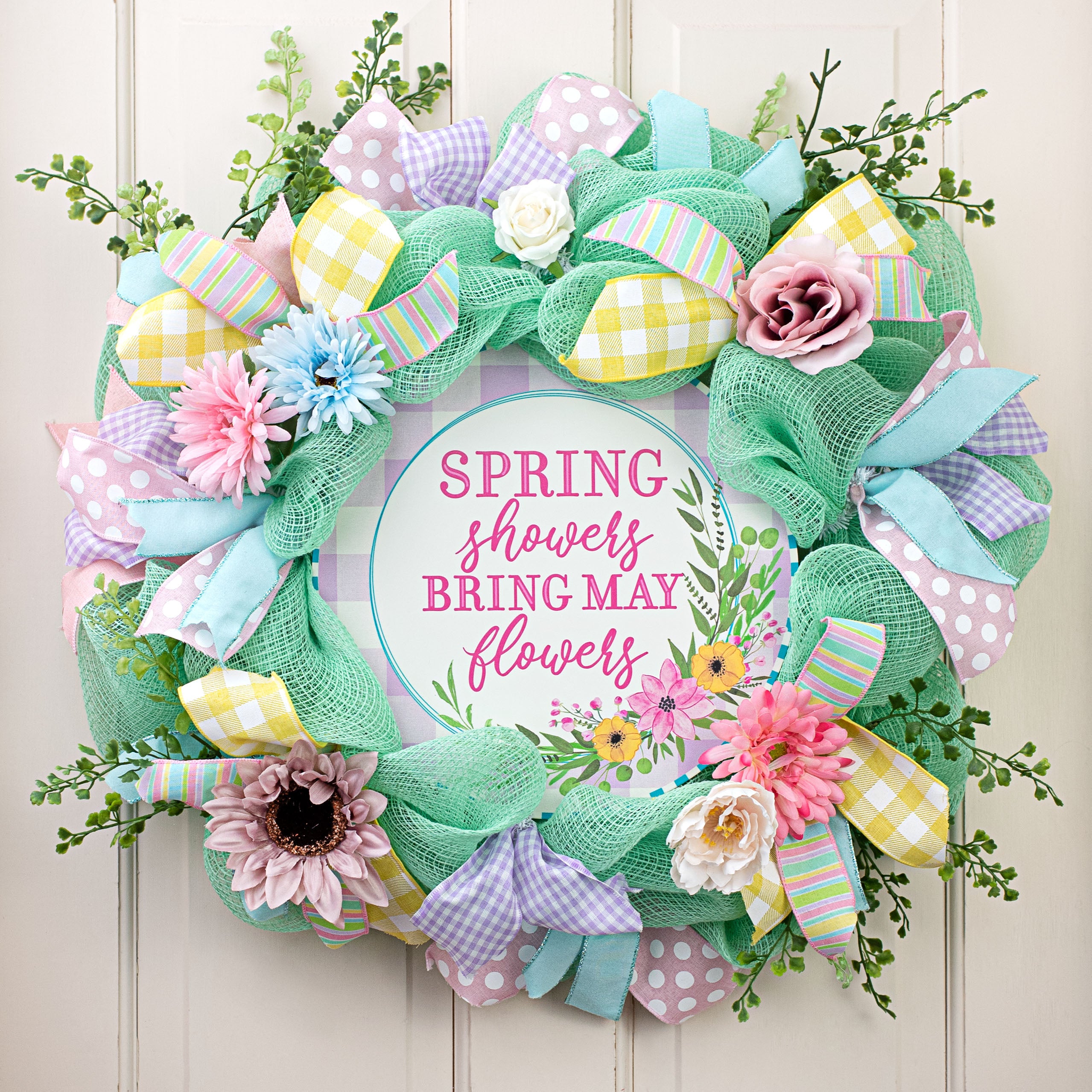 12" Metal Sign: Spring Showers Bring May Flowers Lifestyle Photo