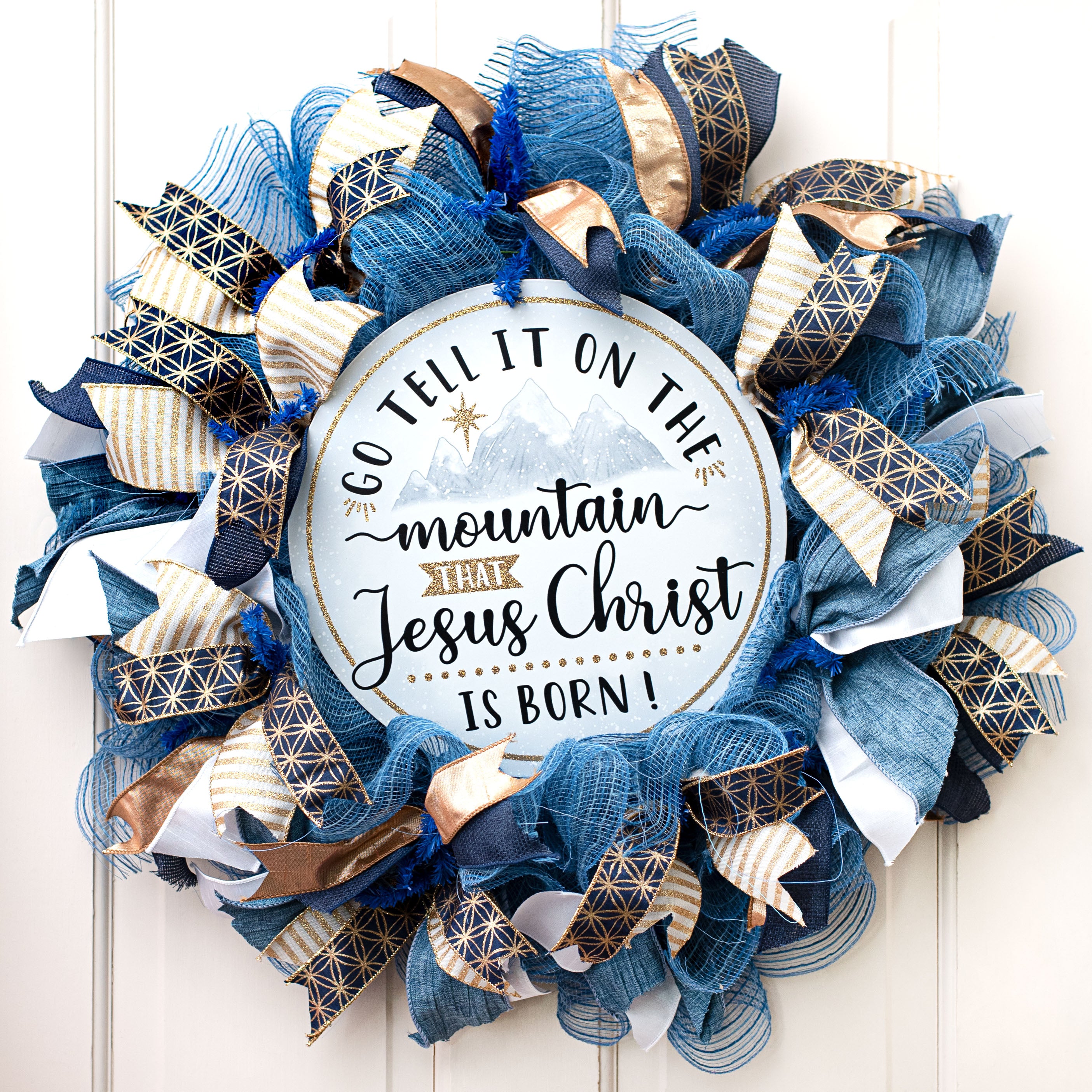 12" Metal Sign: Tell It, Jesus Christ Is Born Lifestyle Photo