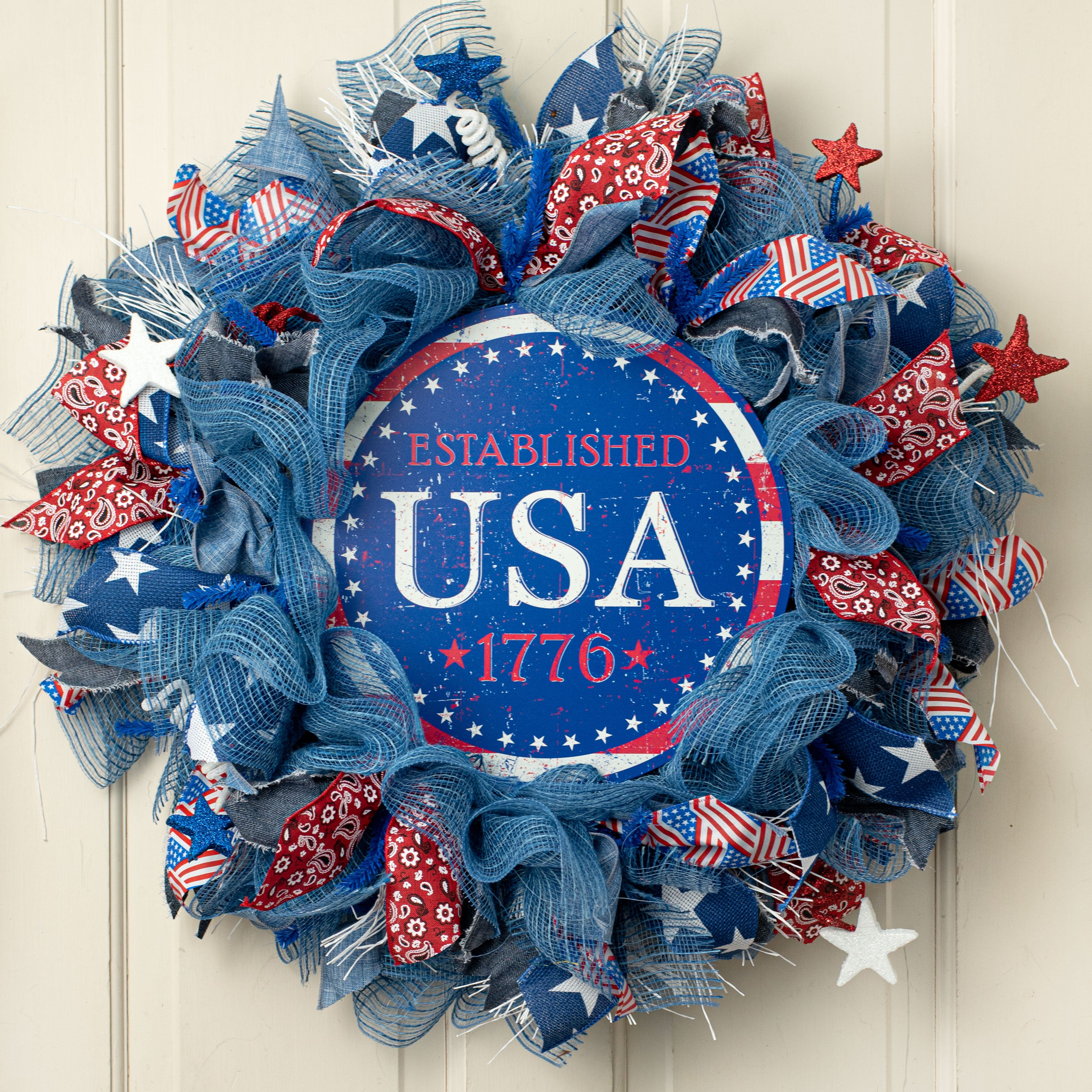 12" Metal Sign: USA Established 1776 Lifestyle Photo