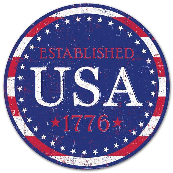 12" Metal Sign: USA Established 1776 Item Number: MD0497