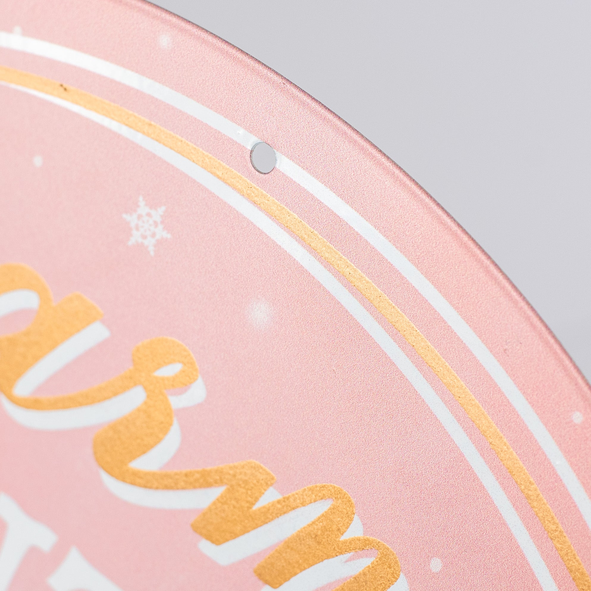 12" Metal Sign: Warm Winter Wishes White Owls detail photo 3