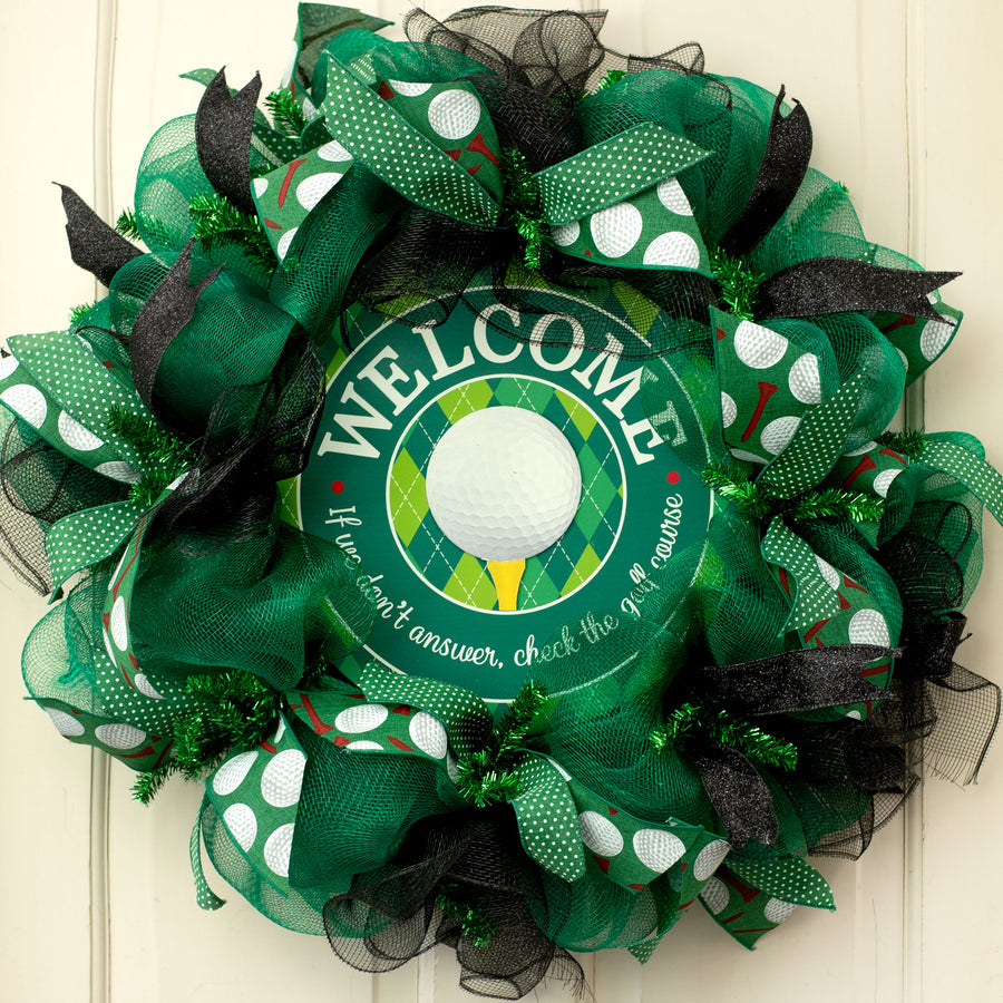 12" Metal Sign: Welcome Golf Course Lifestyle Photo
